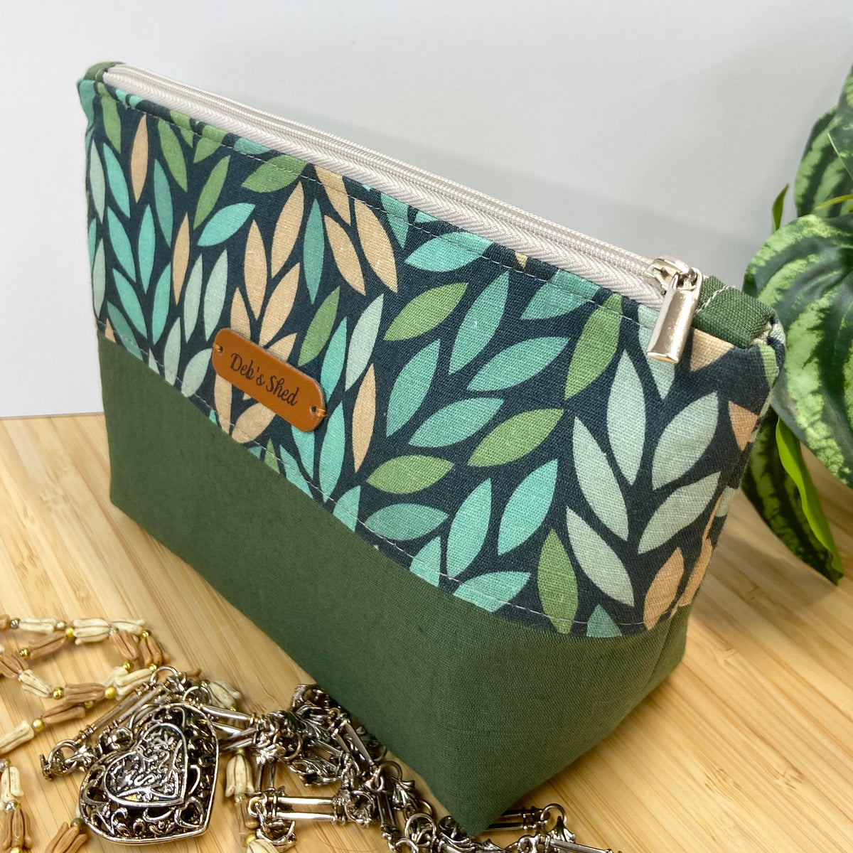 Two-Tone Zipper Pouch - Falling Leaves