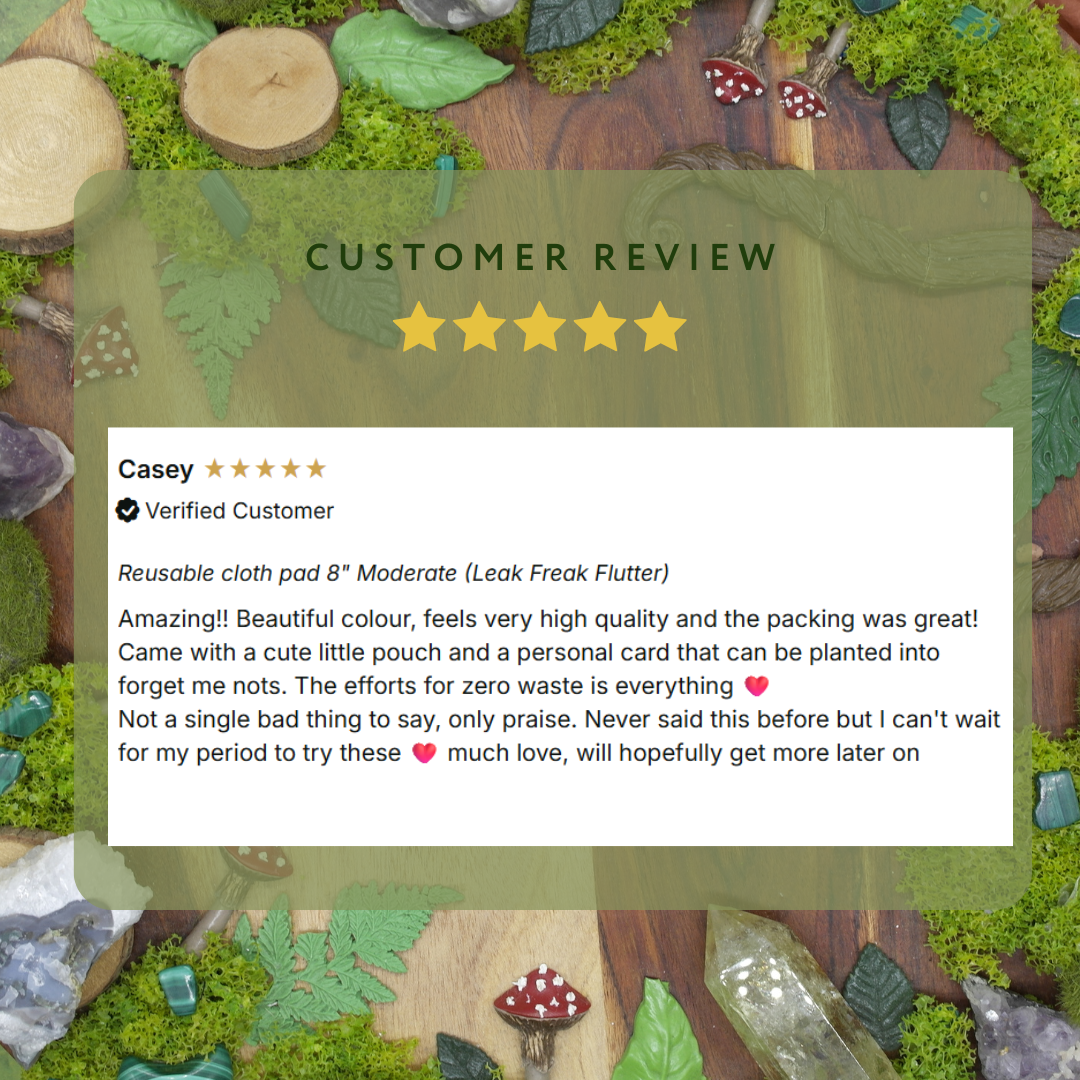 Eco-friendly reusable cloth pad 8" Moderate (Naomi's Kitty) - Transcendence