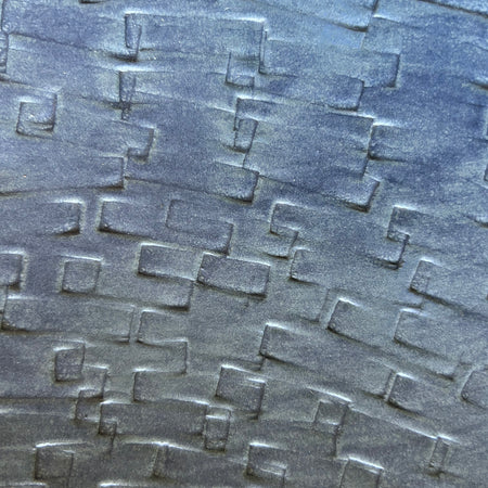 Blue footed block print platter