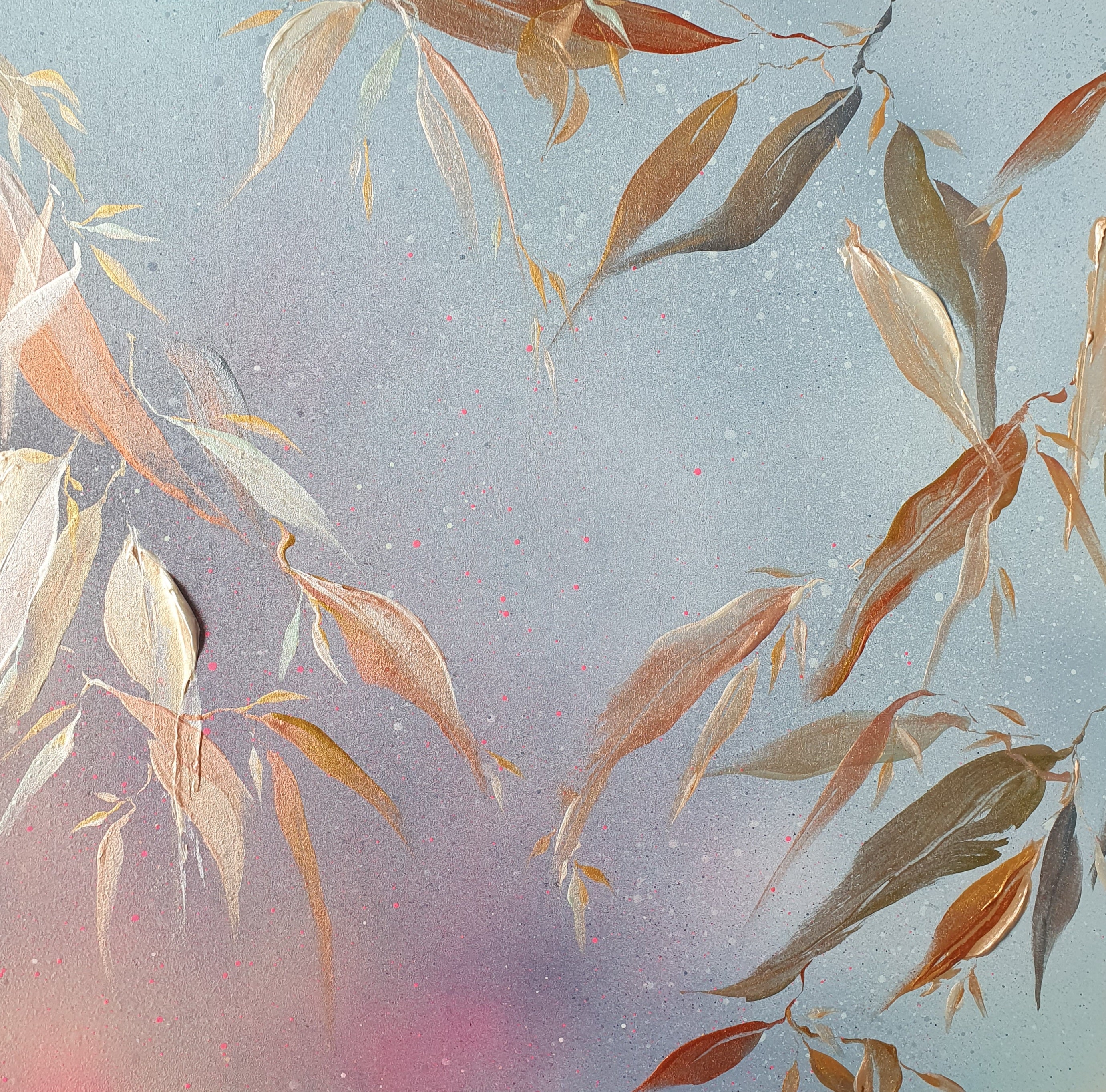 They Dance in Golden Sheen I & II | Original abstract wall art | Mixed media on board