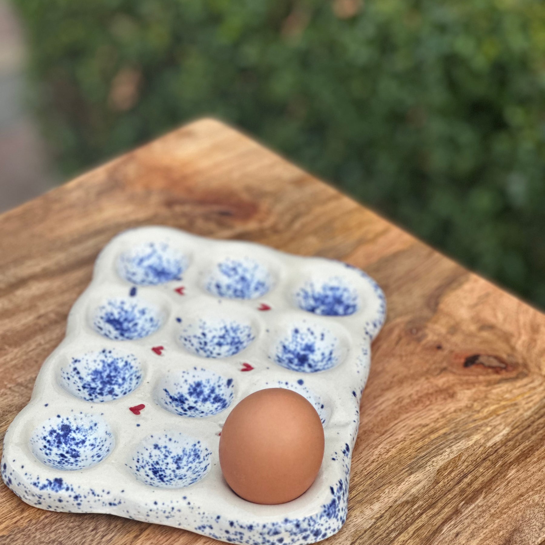 Egg Holder - Blue and White
