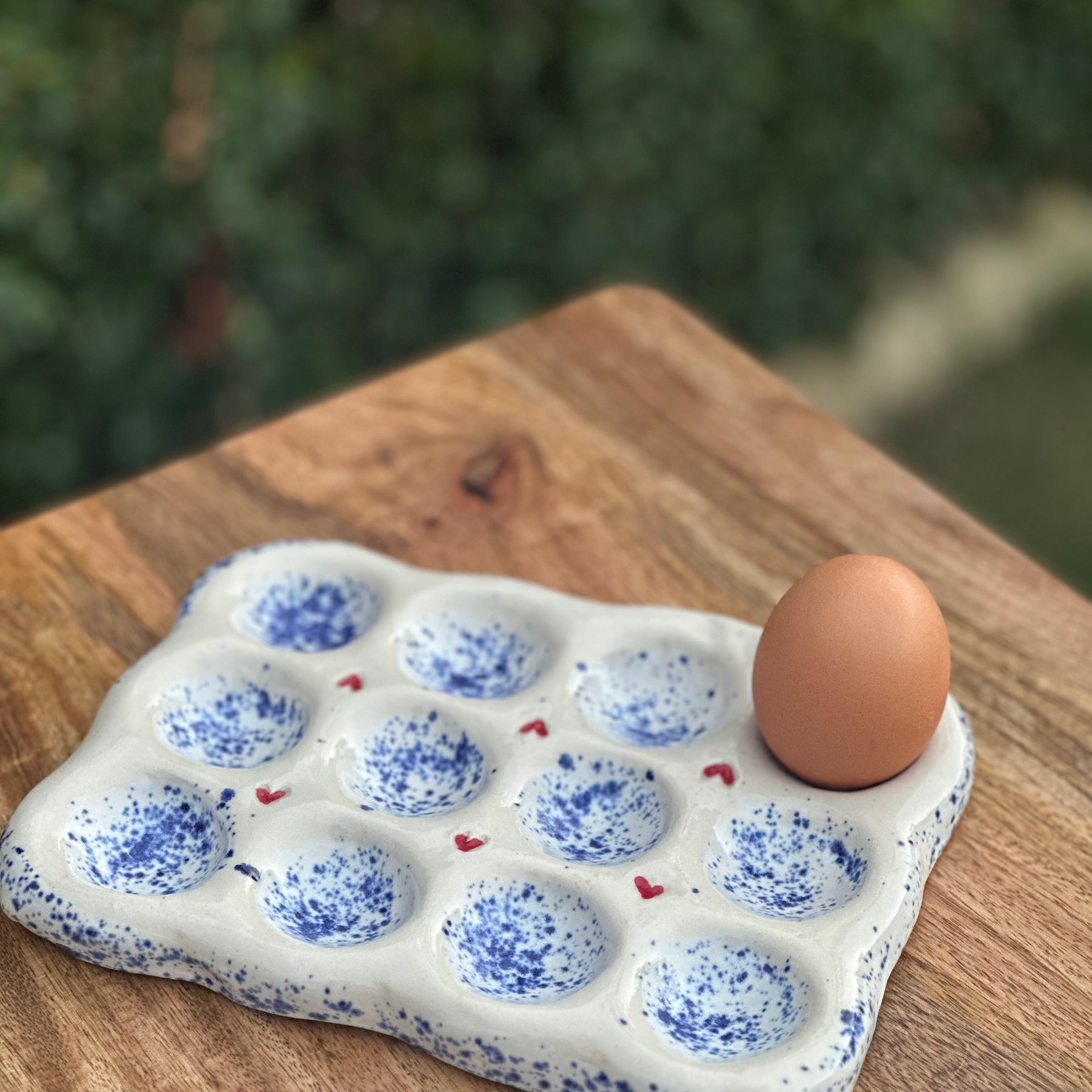 Egg Holder - Blue and White