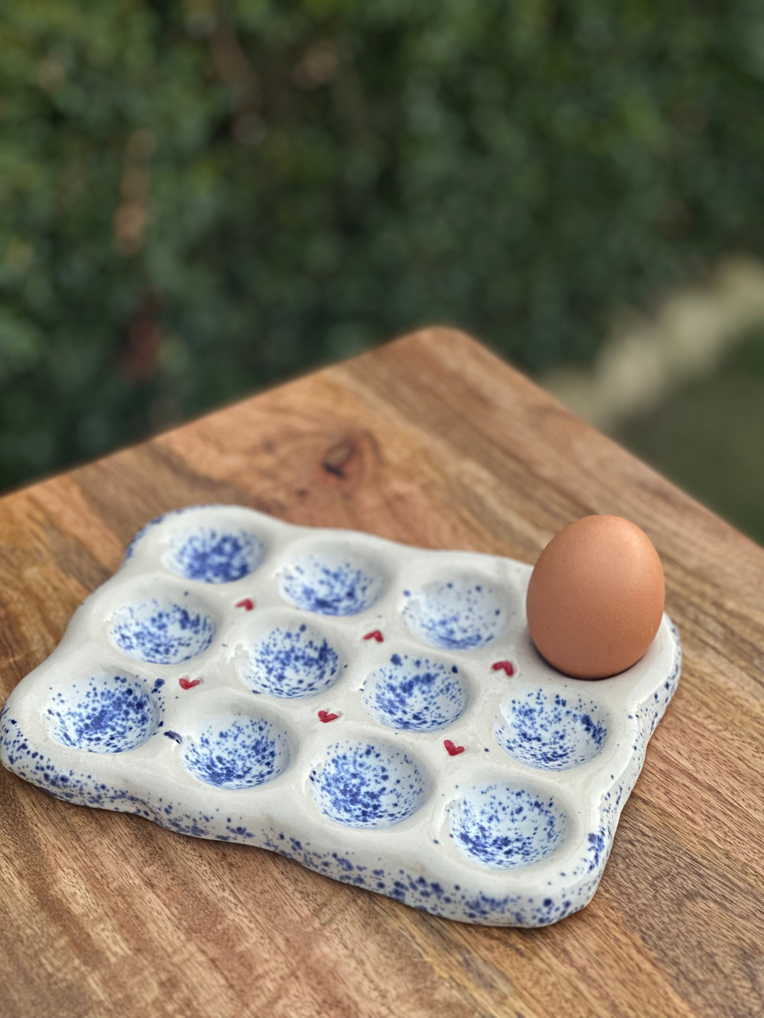 Egg Holder - Blue and White