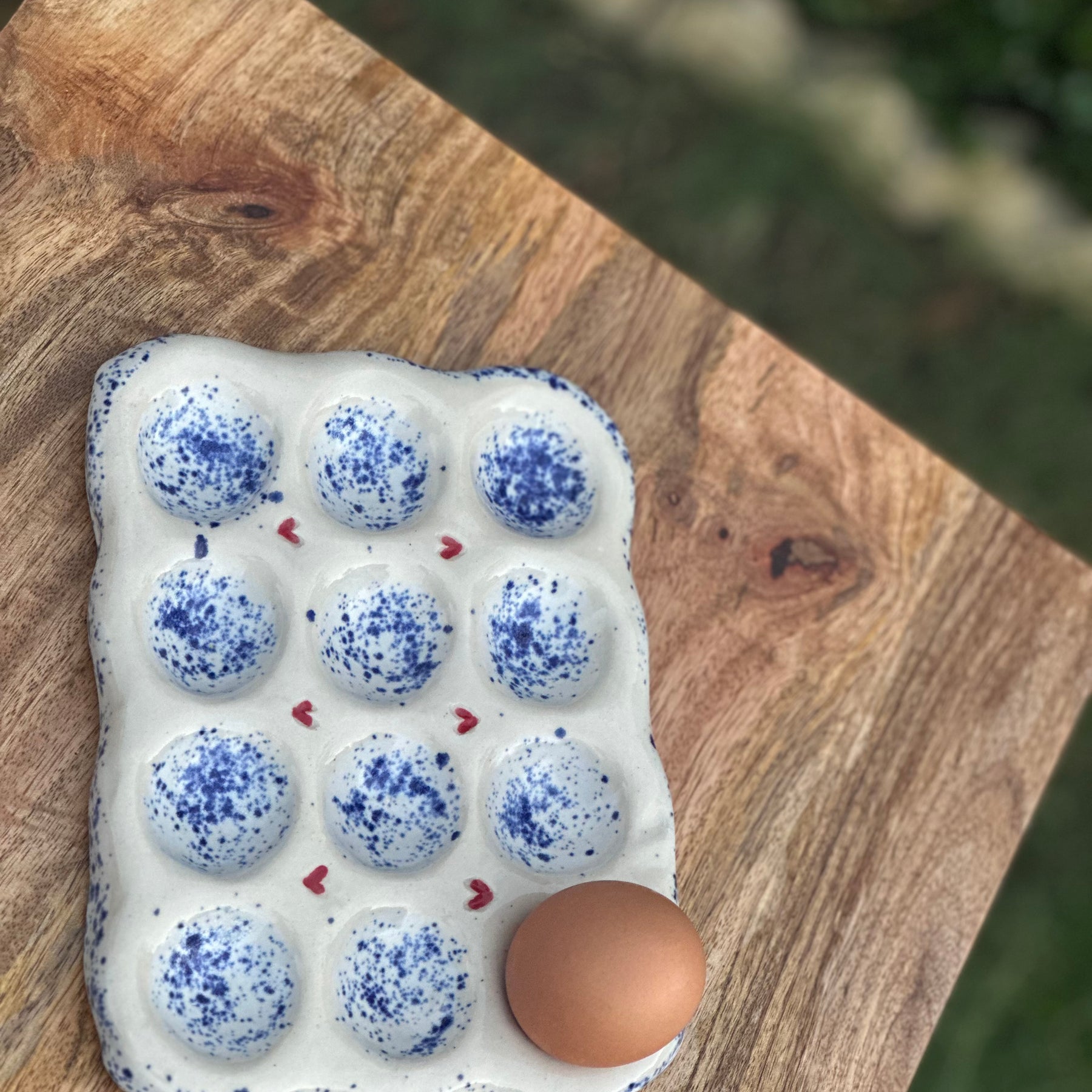 Egg Holder - Blue and White