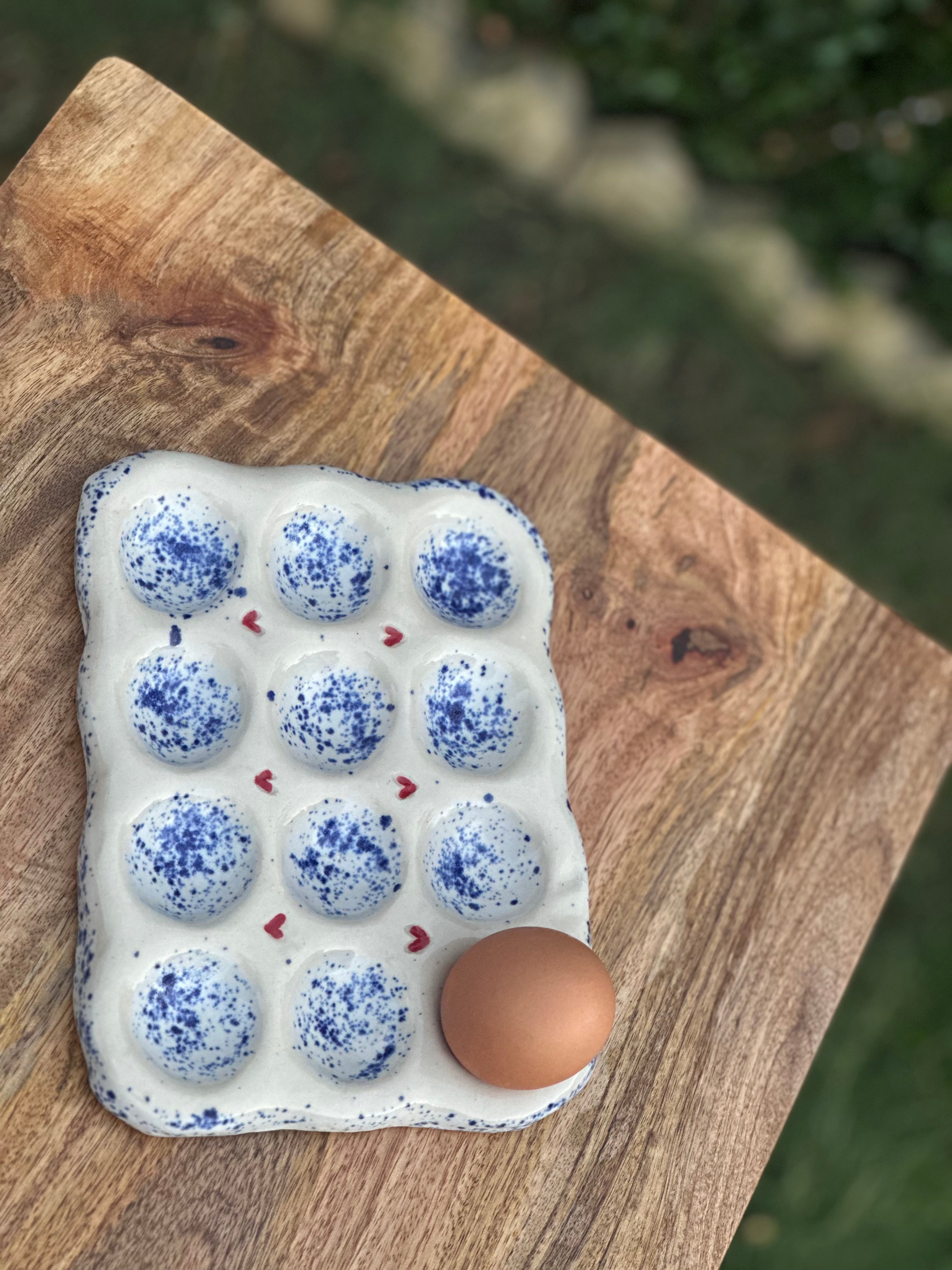 Egg Holder - Blue and White