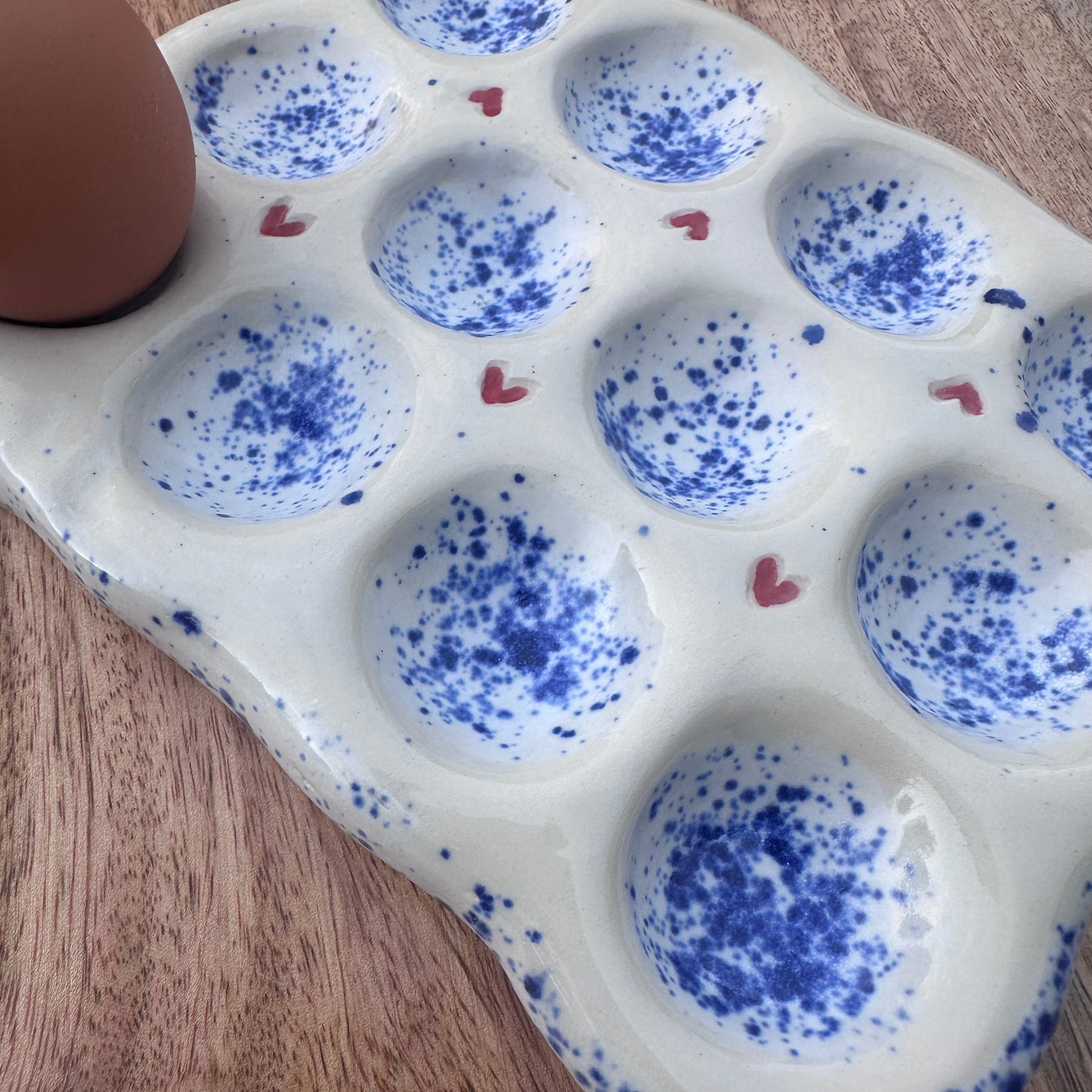 Egg Holder - Blue and White