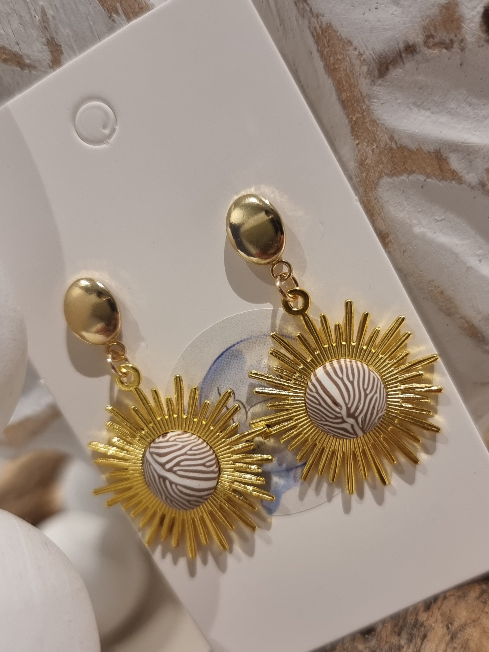 Golden Sunburst Dangles - Medium