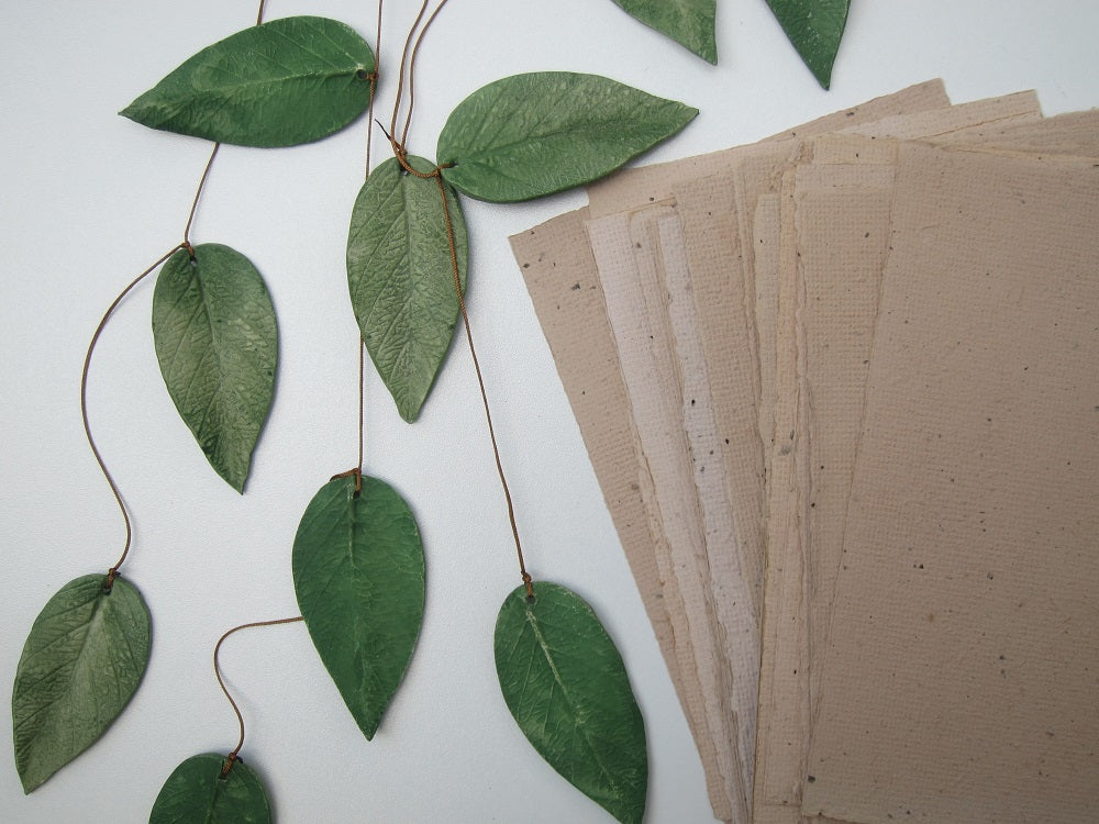 Green Tea Handmade paper/ plant dyed craft paper