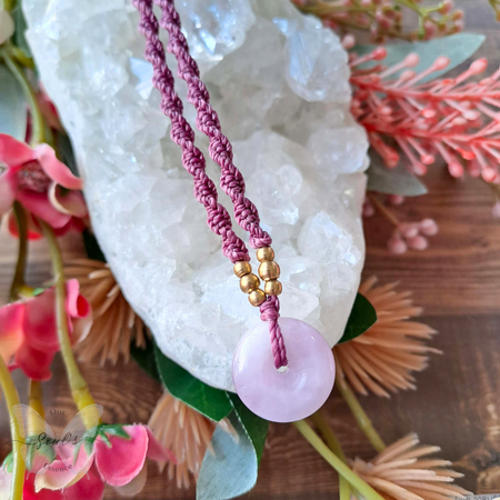 Kunzite Micromacrame Necklace