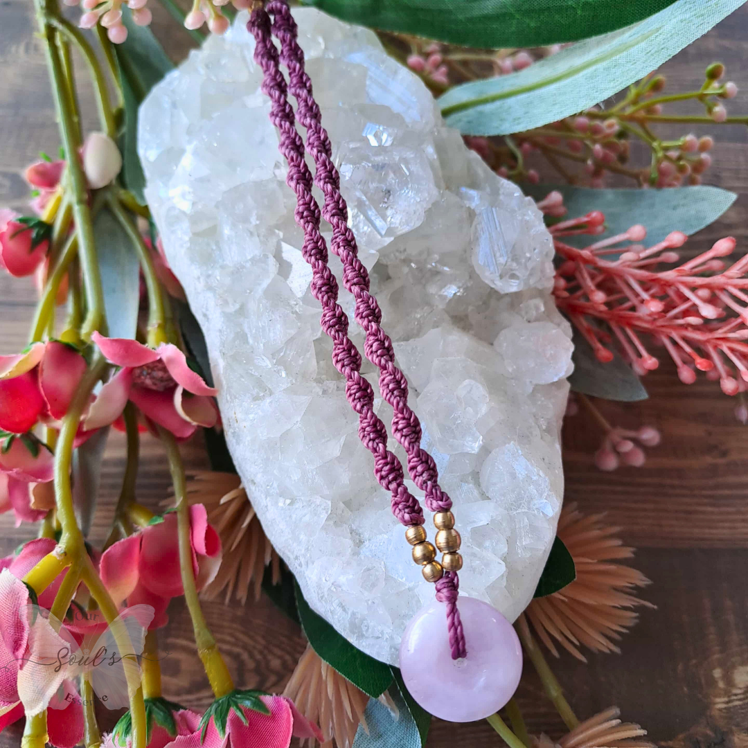 Kunzite Micromacrame Necklace