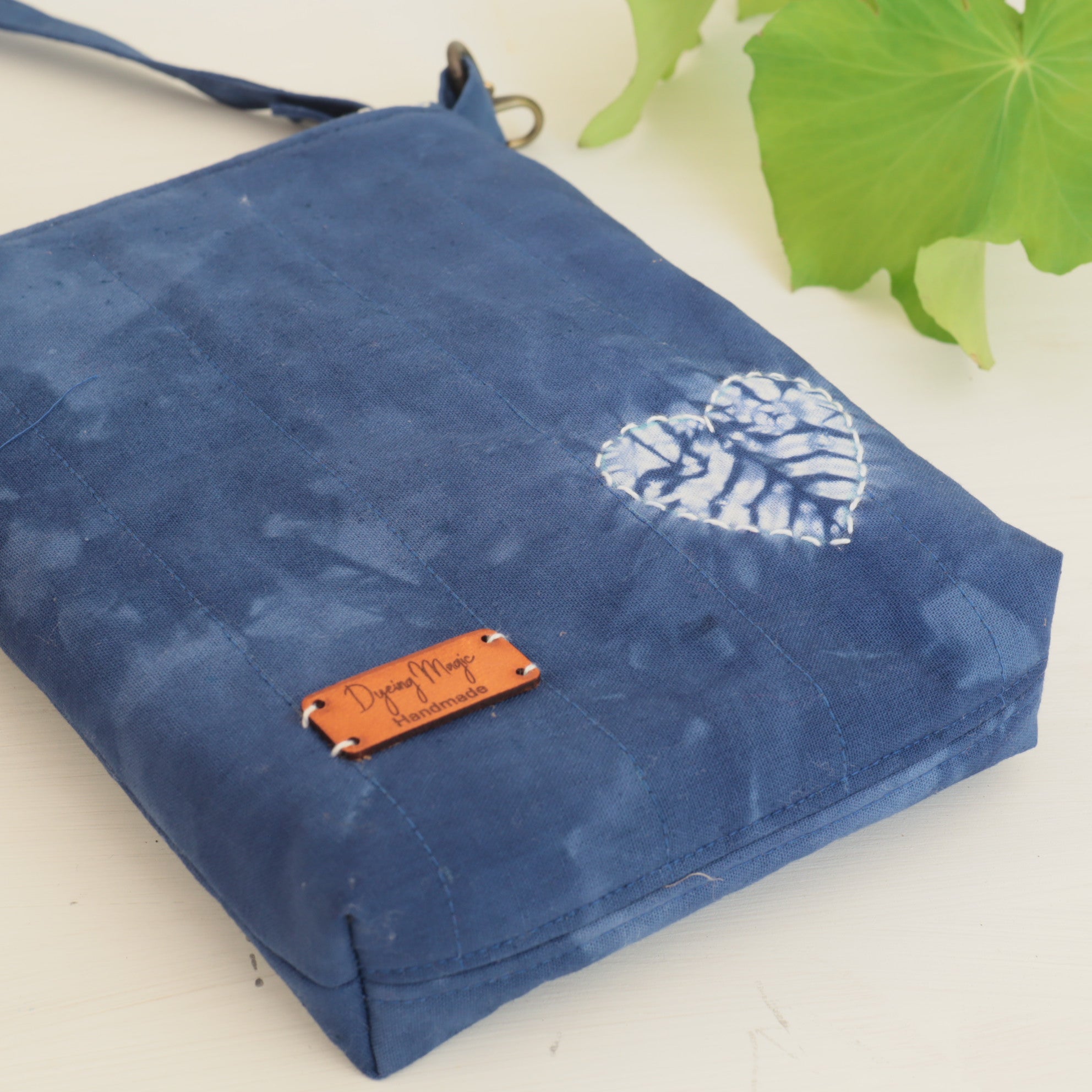 Tie Dyed Small Messenger/Cross Body Bag, Indigo