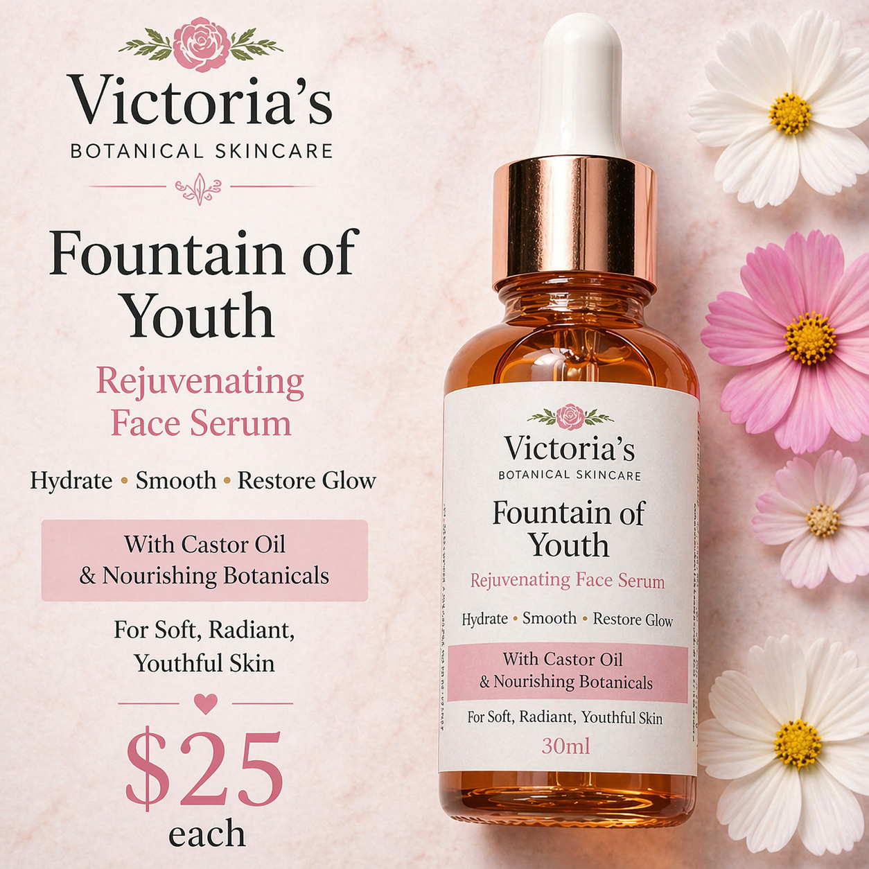 Fountain of Youth Face Oil – Natural Glow Serum | Victoria’s Natural Remedies