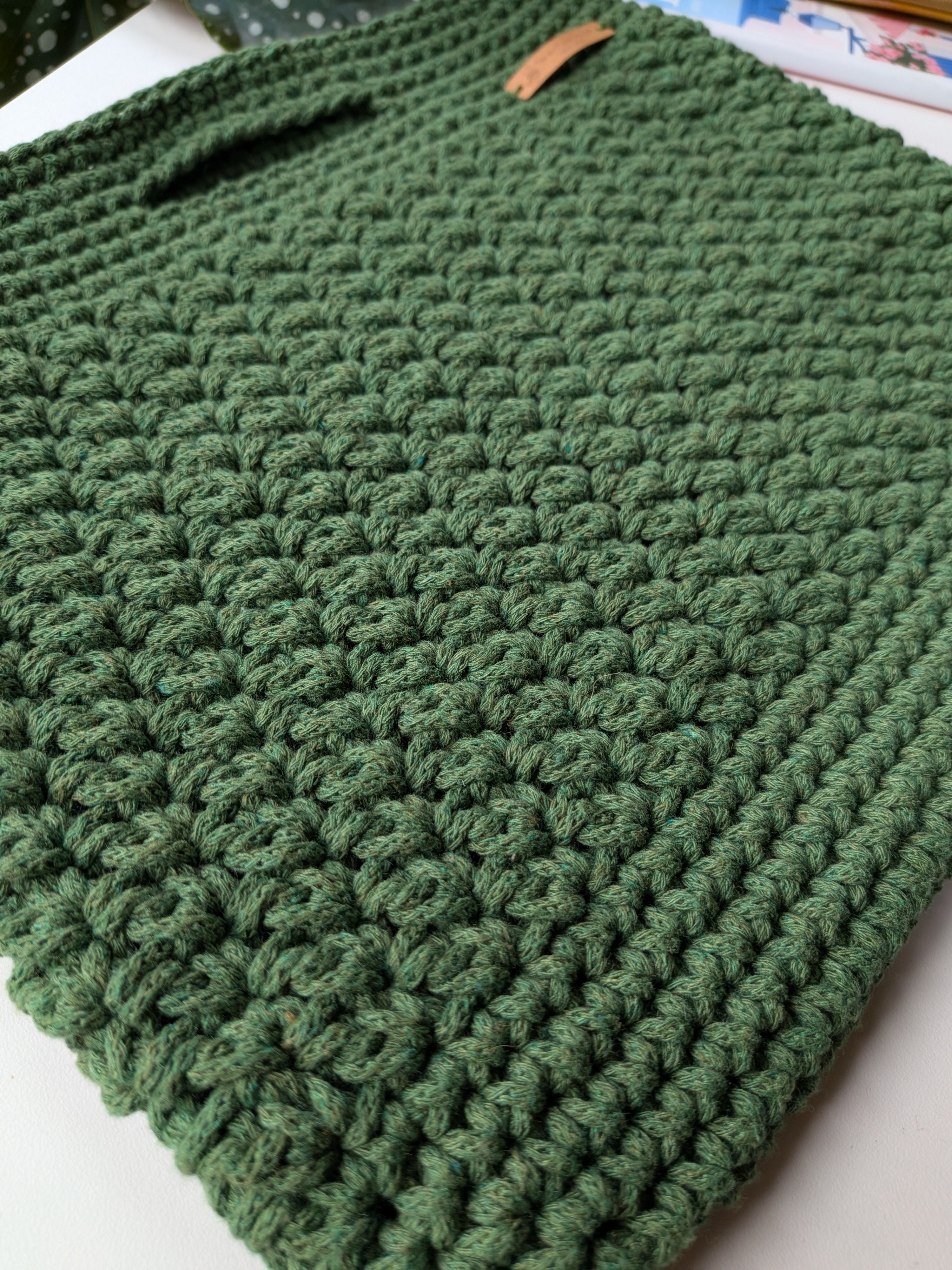 The Yarra Bag, Handmade Crochet Everyday Handbag in Fern Green