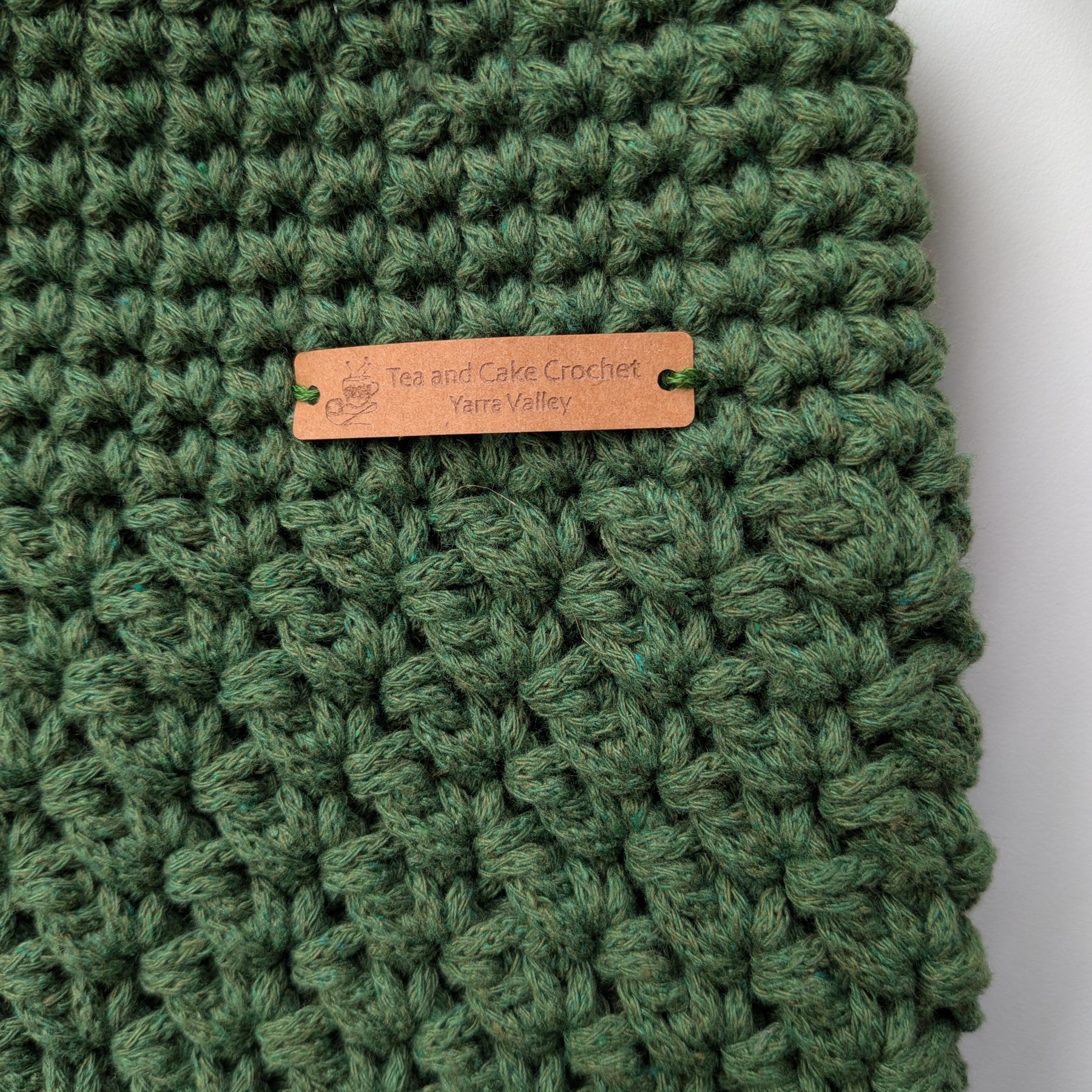The Yarra Bag, Handmade Crochet Everyday Handbag in Fern Green