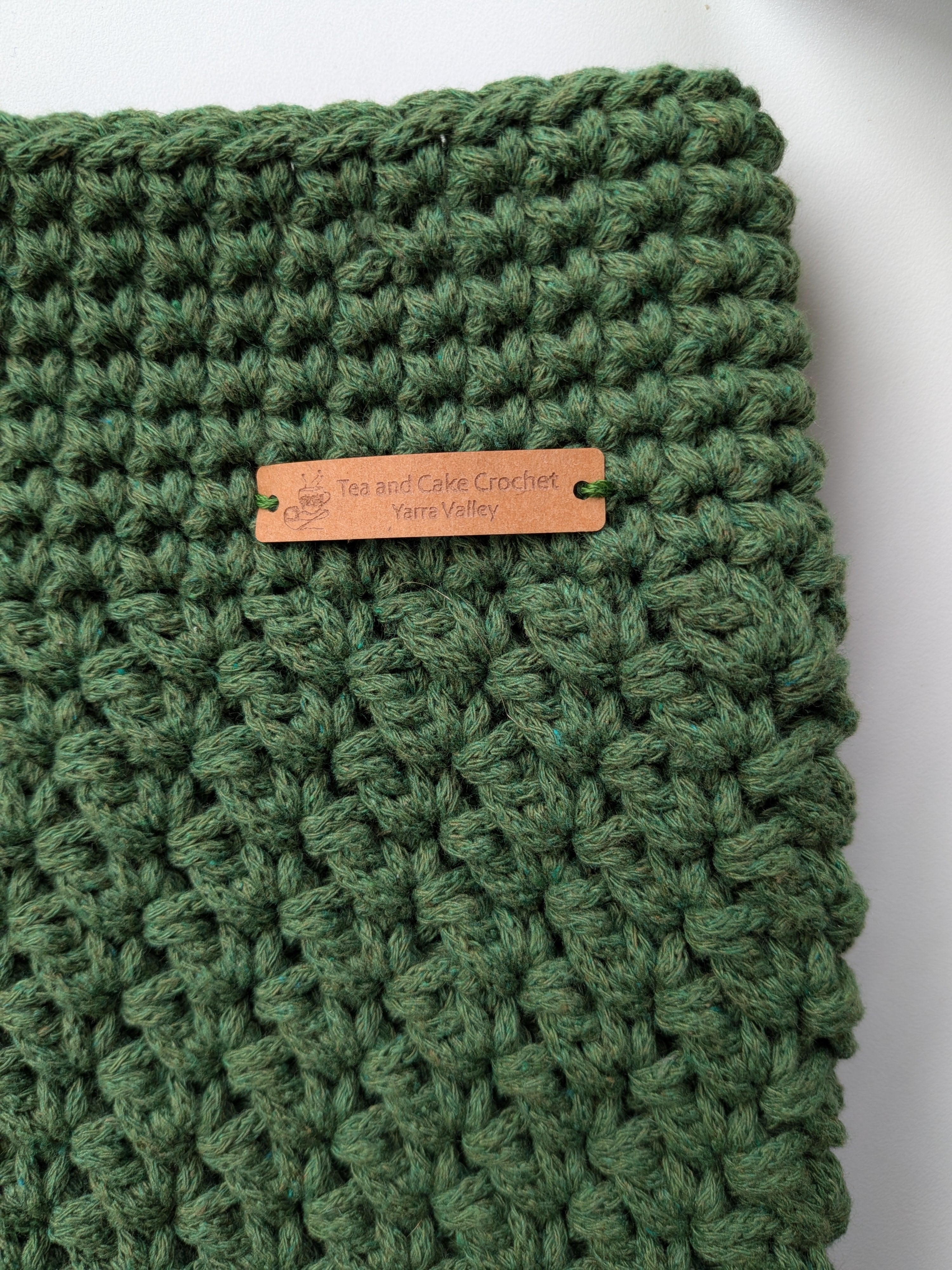 The Yarra Bag, Handmade Crochet Everyday Handbag in Fern Green