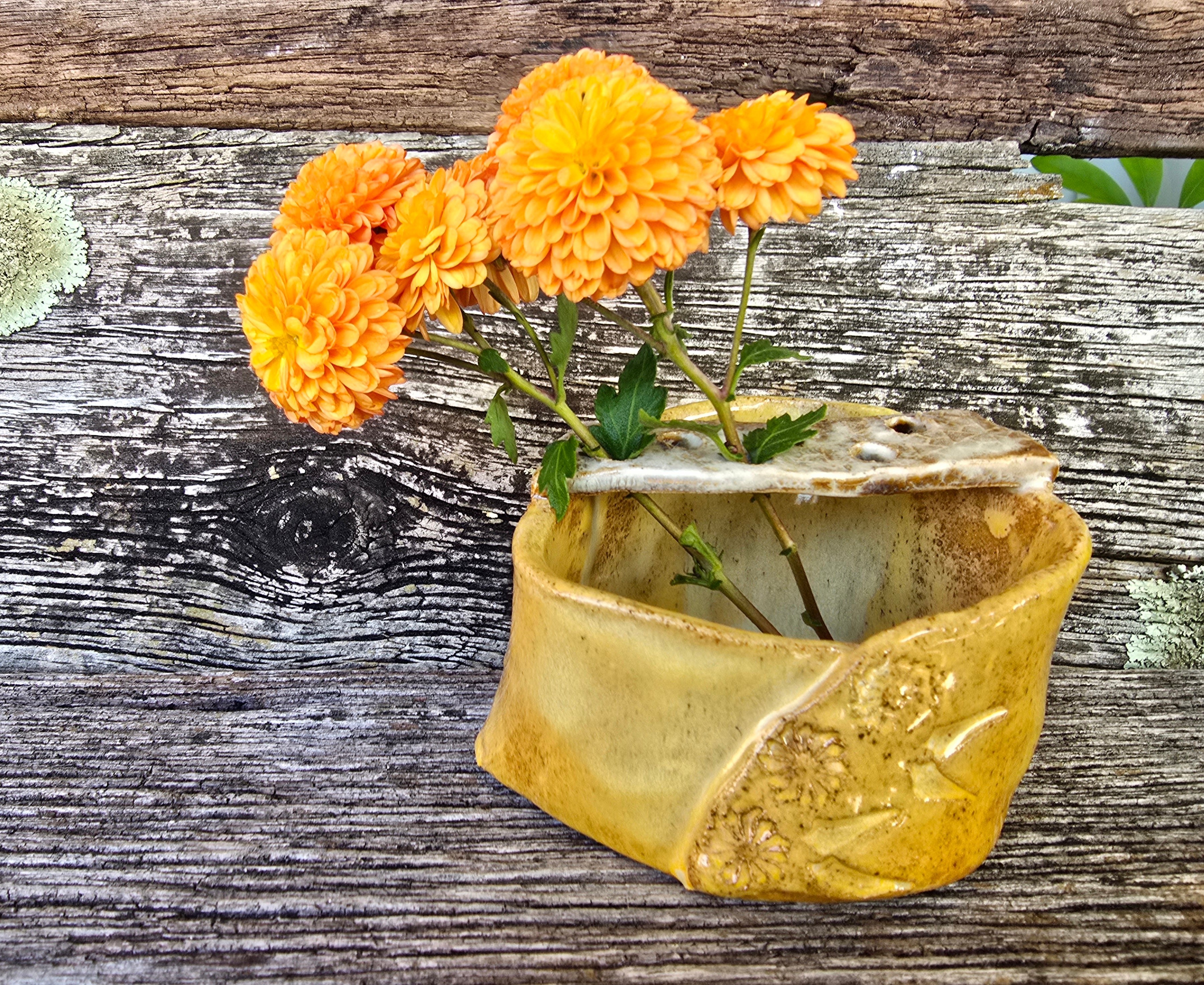 Rustic yellow vase