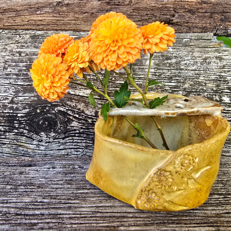 Rustic yellow vase
