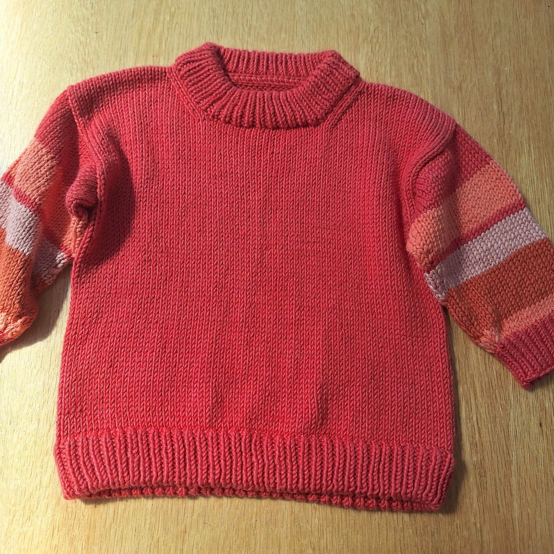 Infant 'Baby Brownie' Sweater 6mths Rust Red 100% natural yarn