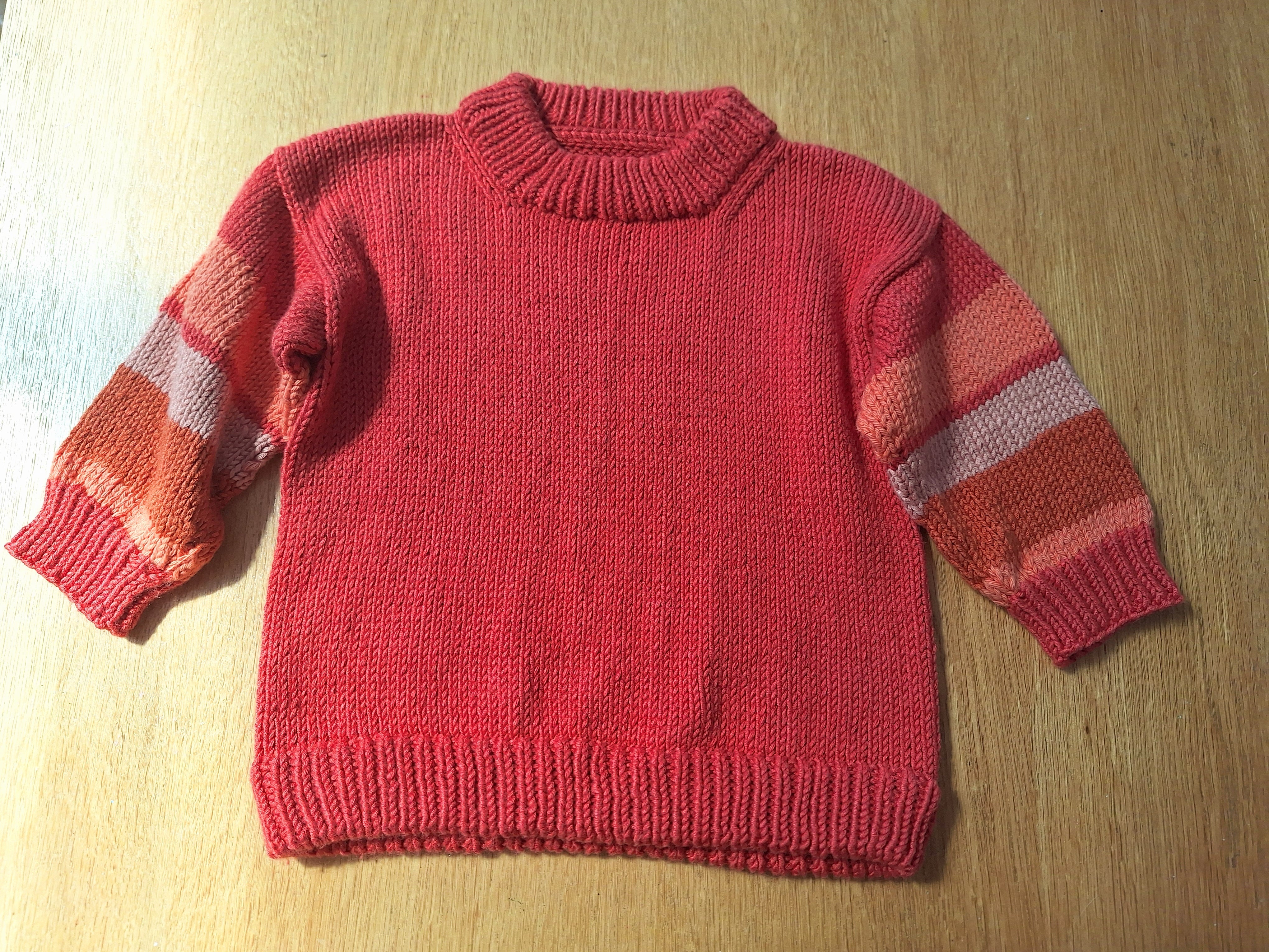 Infant 'Baby Brownie' Sweater 6mths Rust Red 100% natural yarn