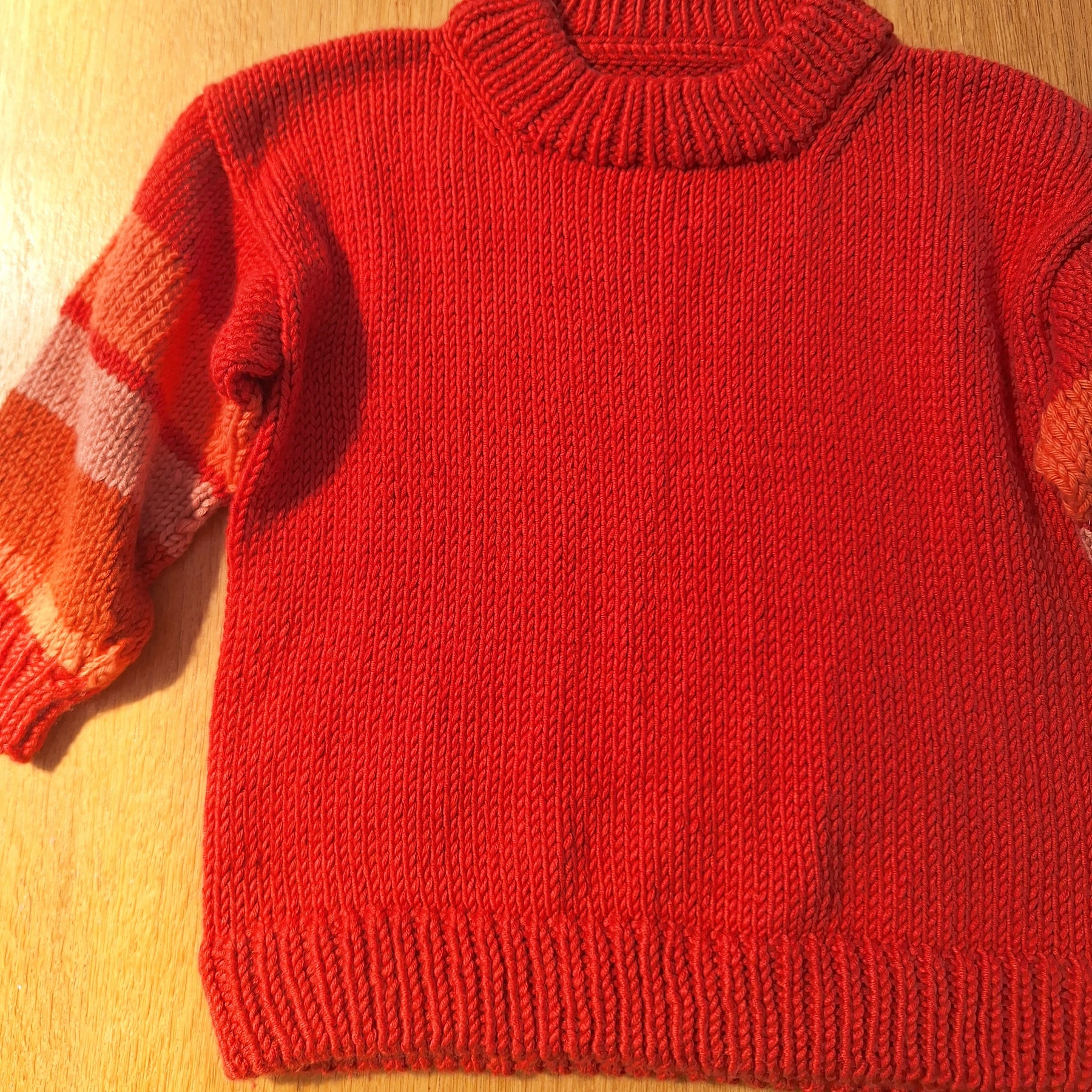 Infant 'Baby Brownie' Sweater 6mths Rust Red 100% natural yarn