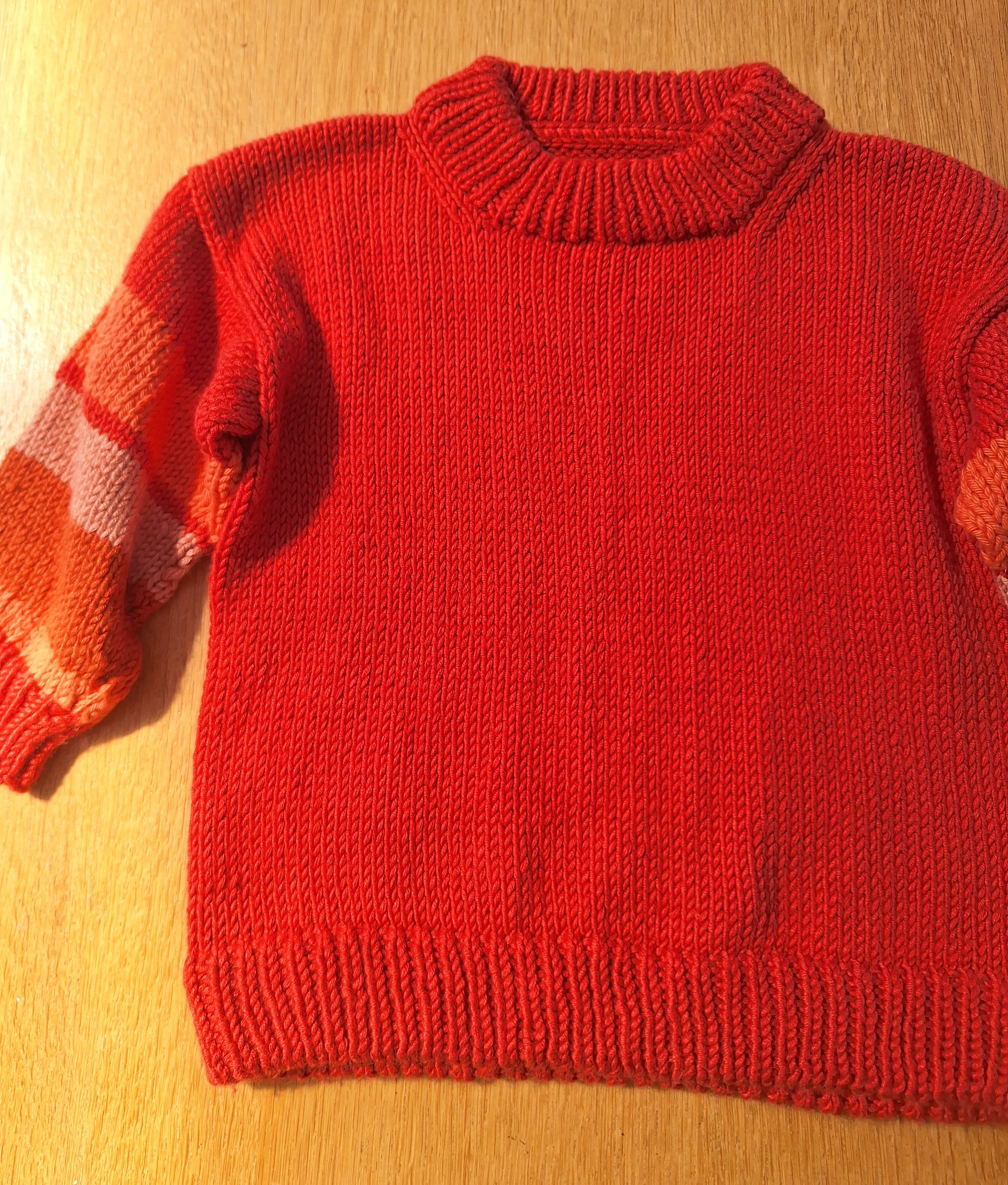 Infant 'Baby Brownie' Sweater 6mths Rust Red 100% natural yarn