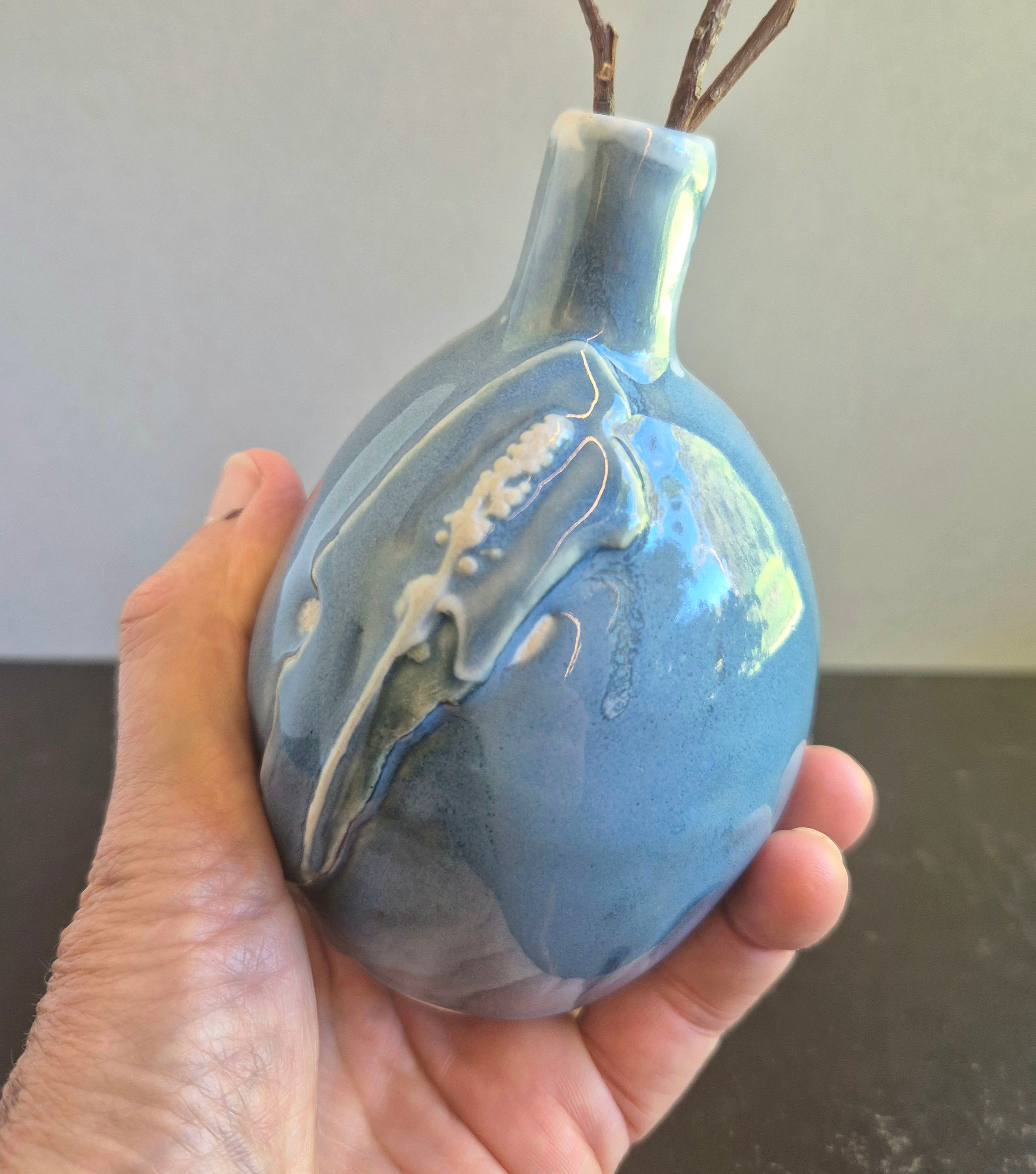 Blue Bud Vase - Flower Vase