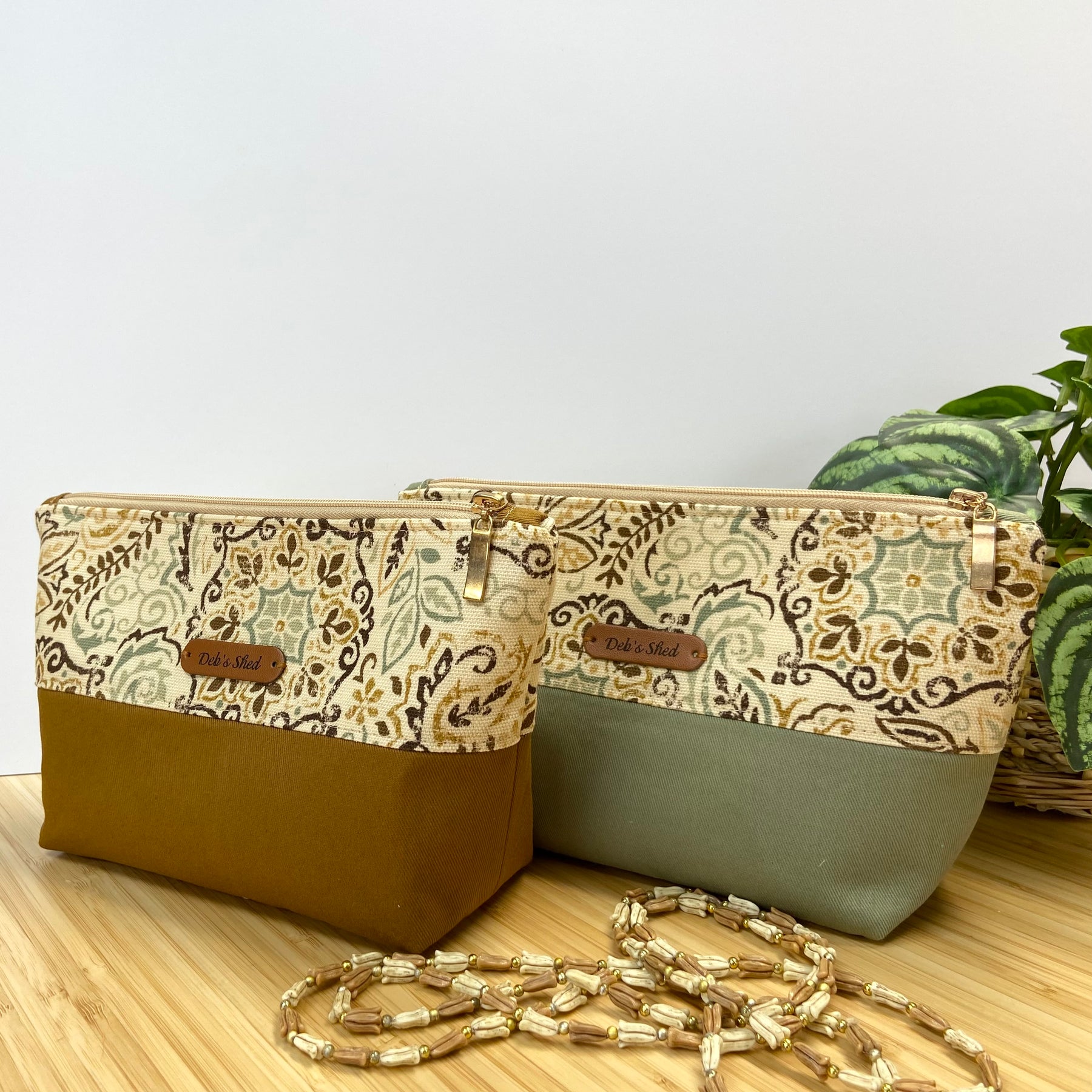 Two-Tone Zipper Pouch - Boho