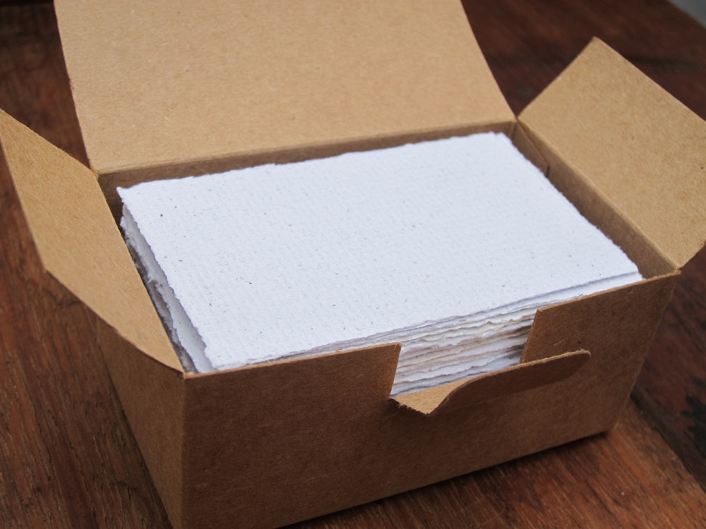 Handmade Recycled paper cards, DIY business tags (50)