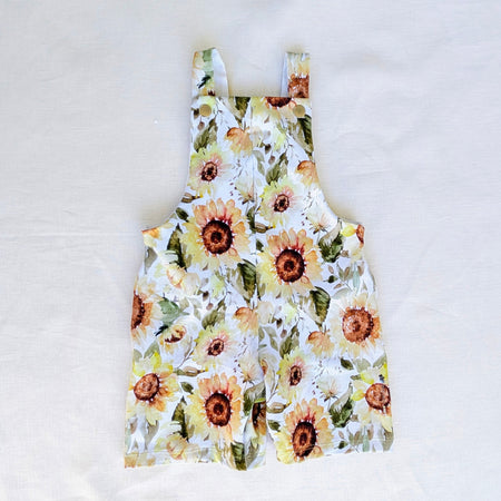 Baby Short Overalls, Sunflower Collection, Handmade by Love Our Zoo