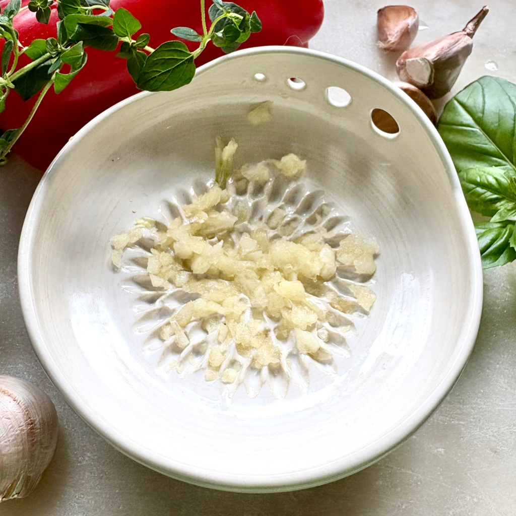 Ceramic Garlic/Ginger Grater and Herb Stripper - Hand Made Ceramic
