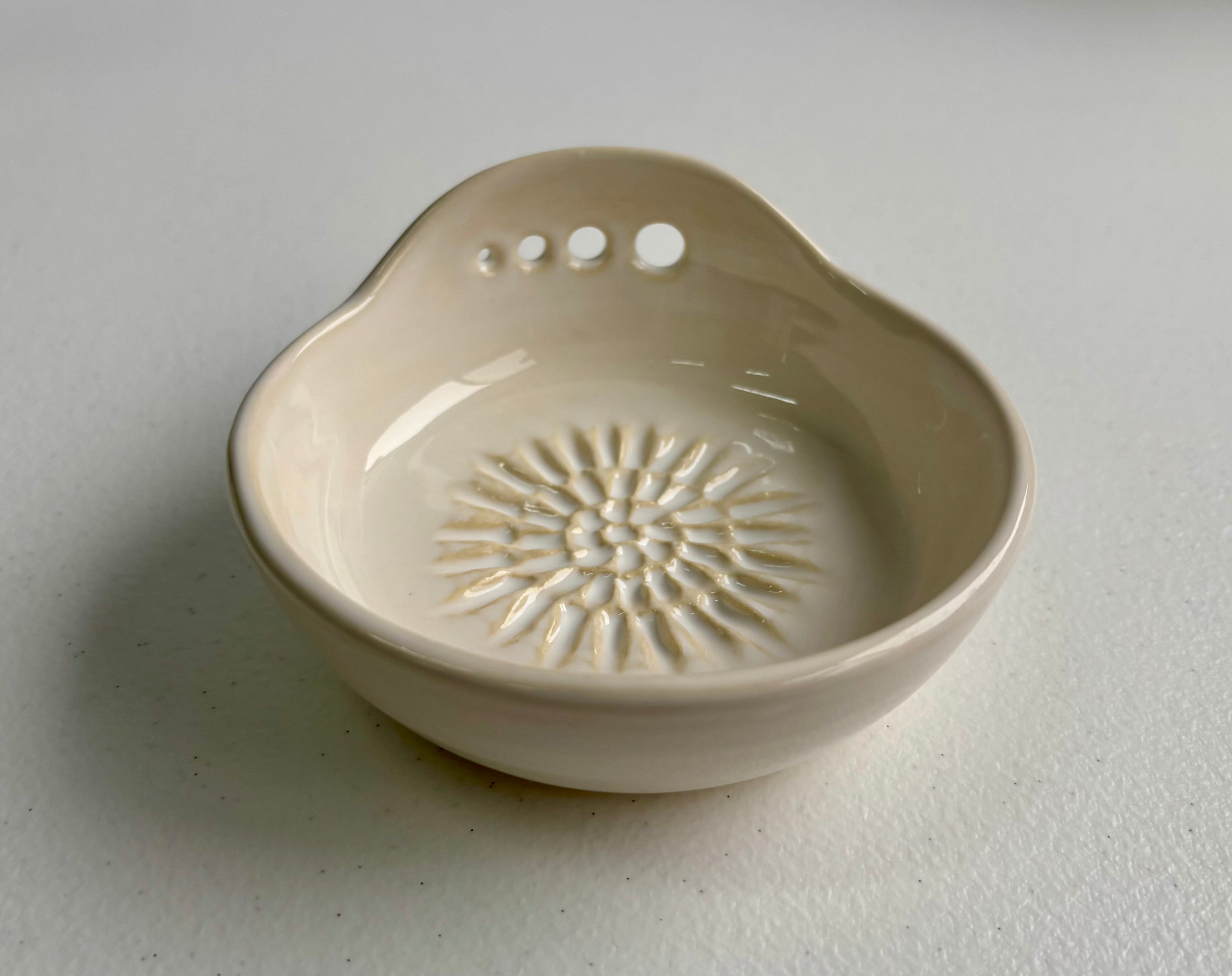 Ceramic Garlic/Ginger Grater and Herb Stripper - Hand Made Ceramic