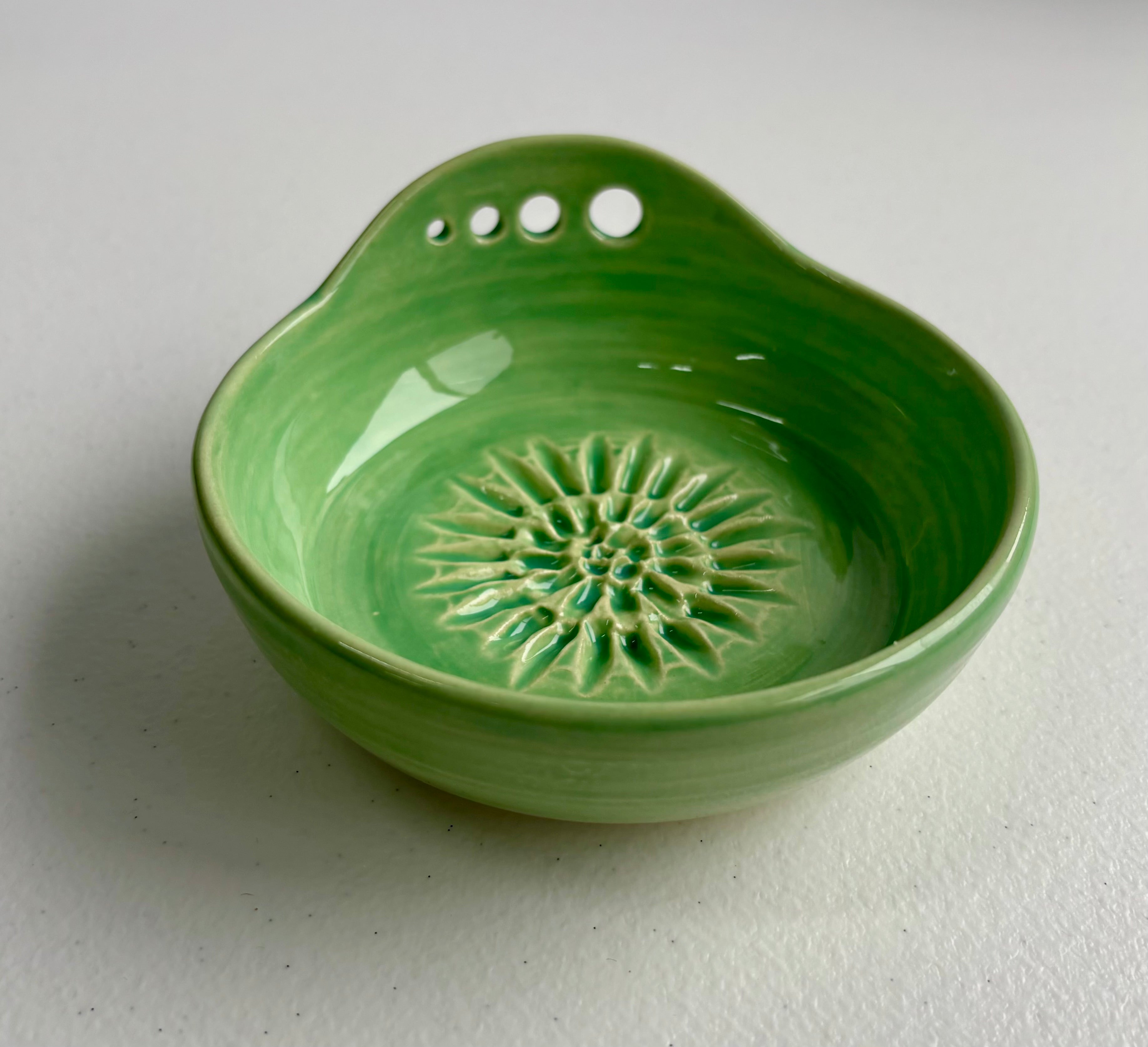 Ceramic Garlic/Ginger Grater and Herb Stripper - Hand Made Ceramic