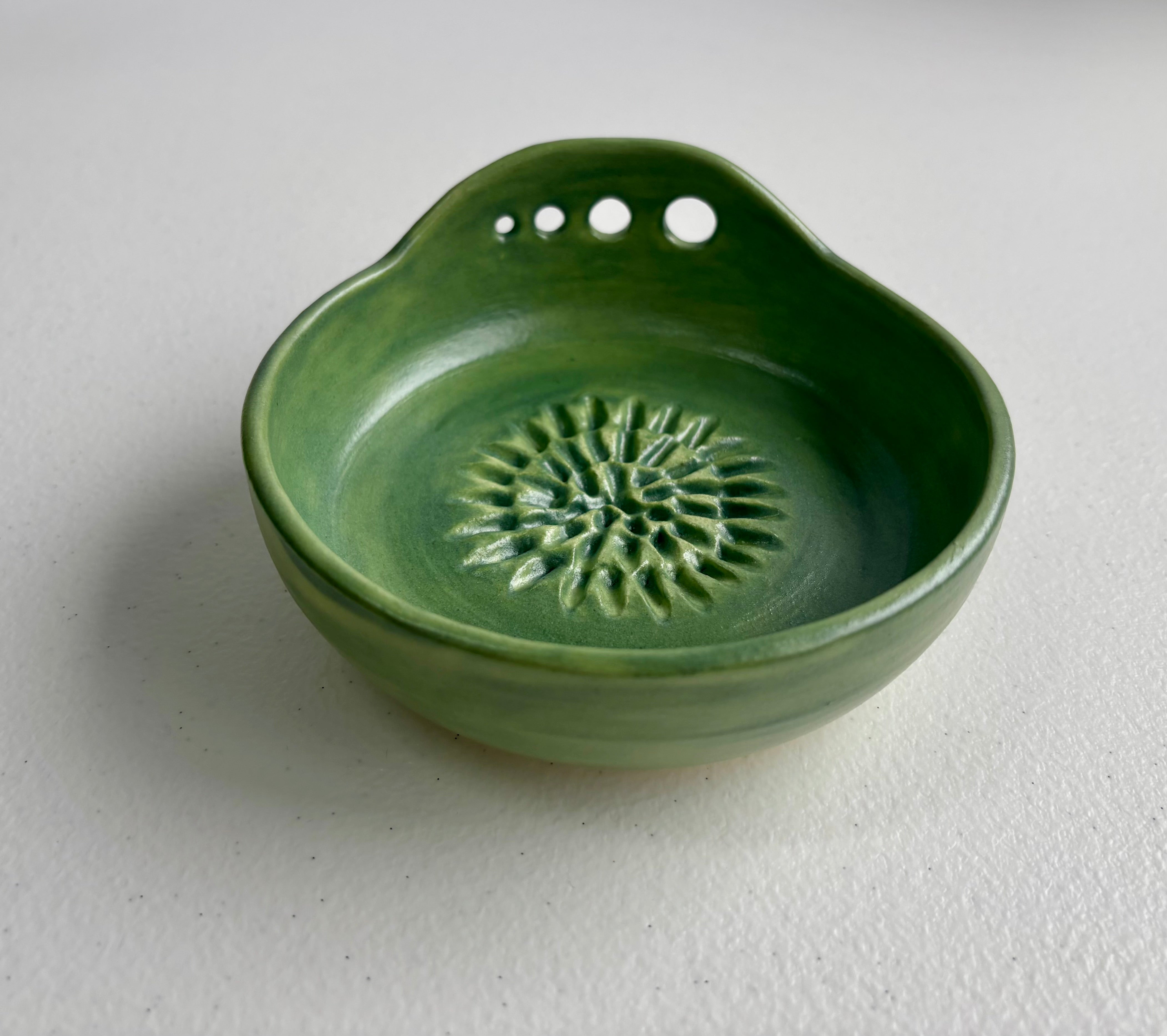 Ceramic Garlic/Ginger Grater and Herb Stripper - Hand Made Ceramic