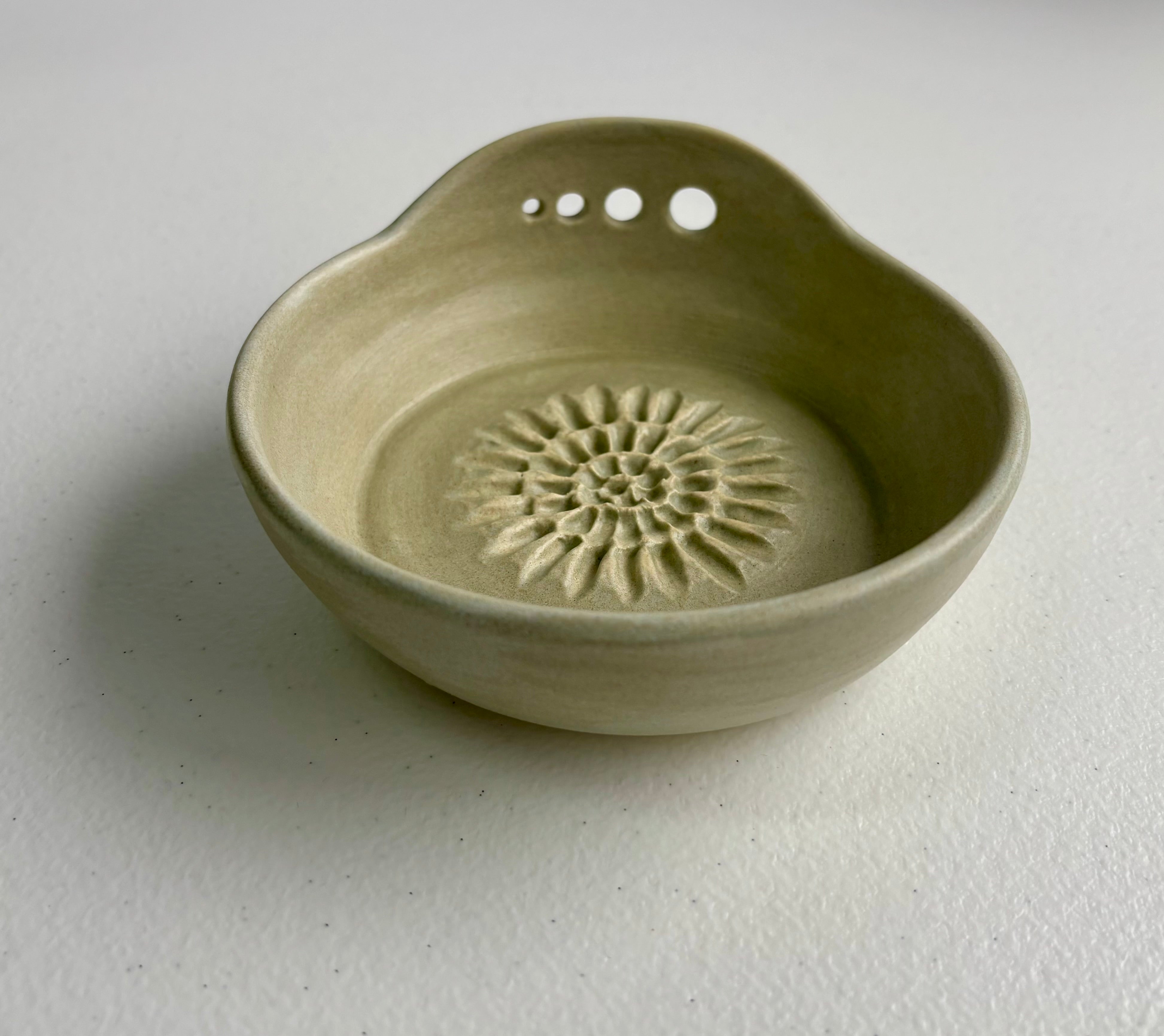 Ceramic Garlic/Ginger Grater and Herb Stripper - Hand Made Ceramic