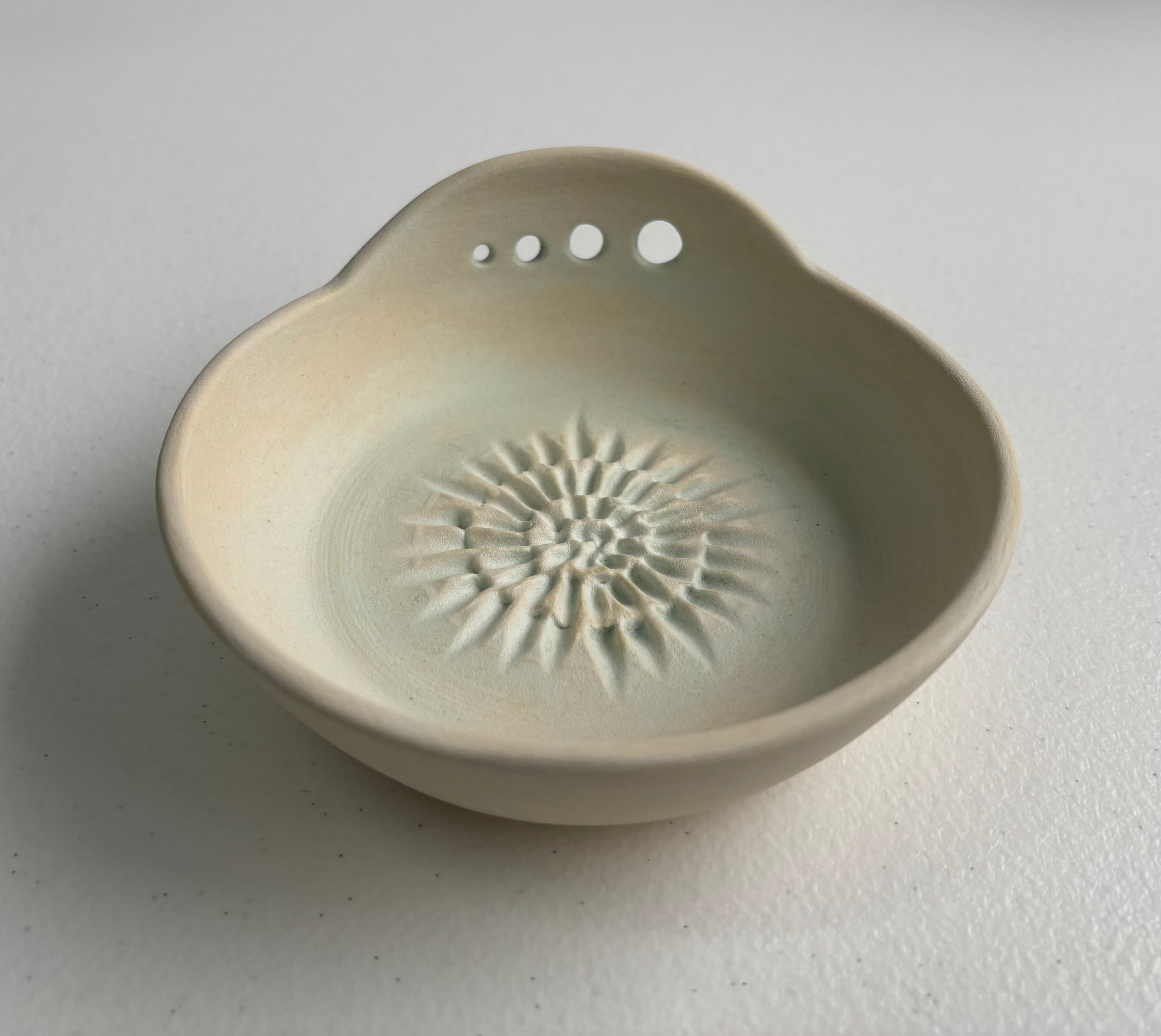 Ceramic Garlic/Ginger Grater and Herb Stripper - Hand Made Ceramic