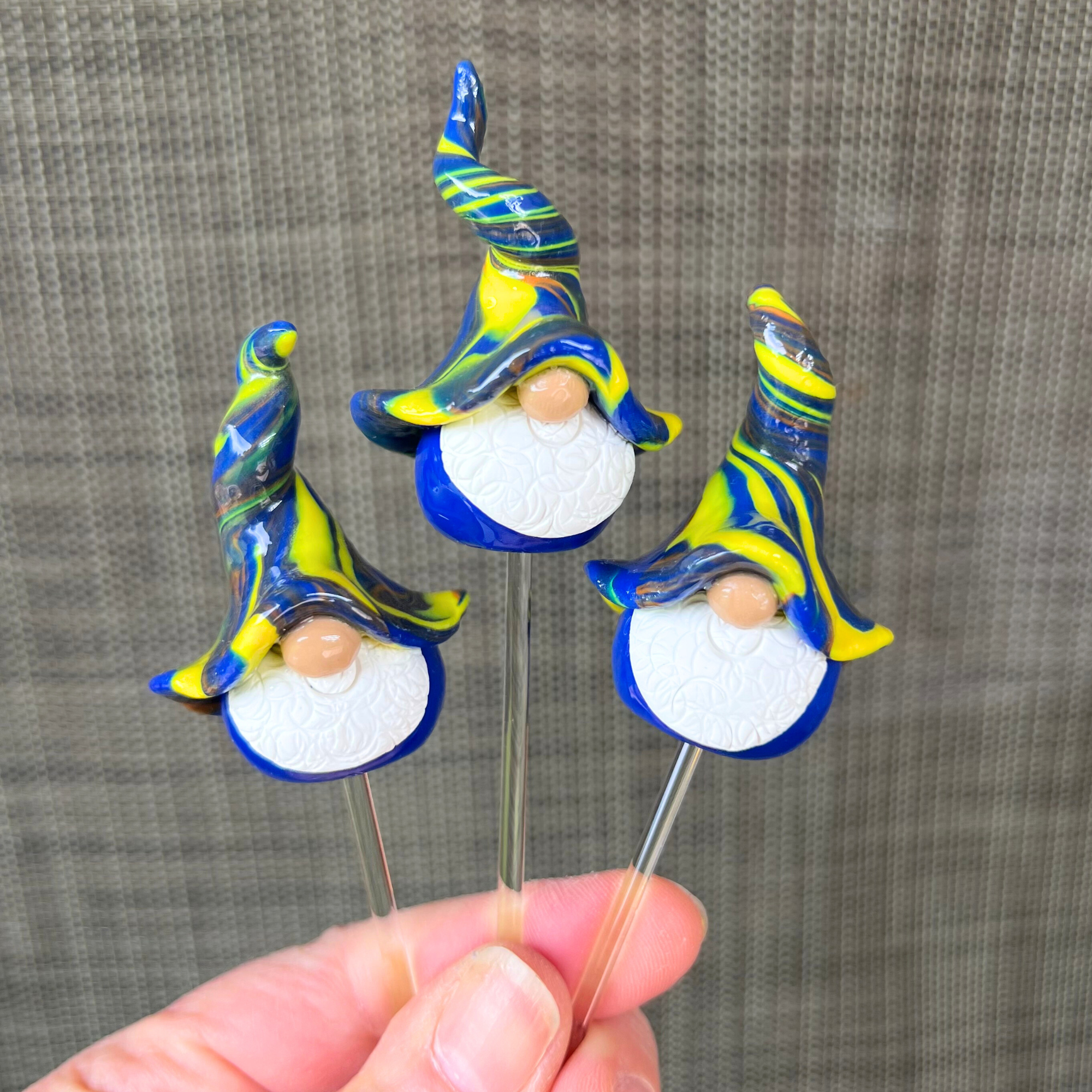 Whimsical gnome trio - Huee, Duee & Luee