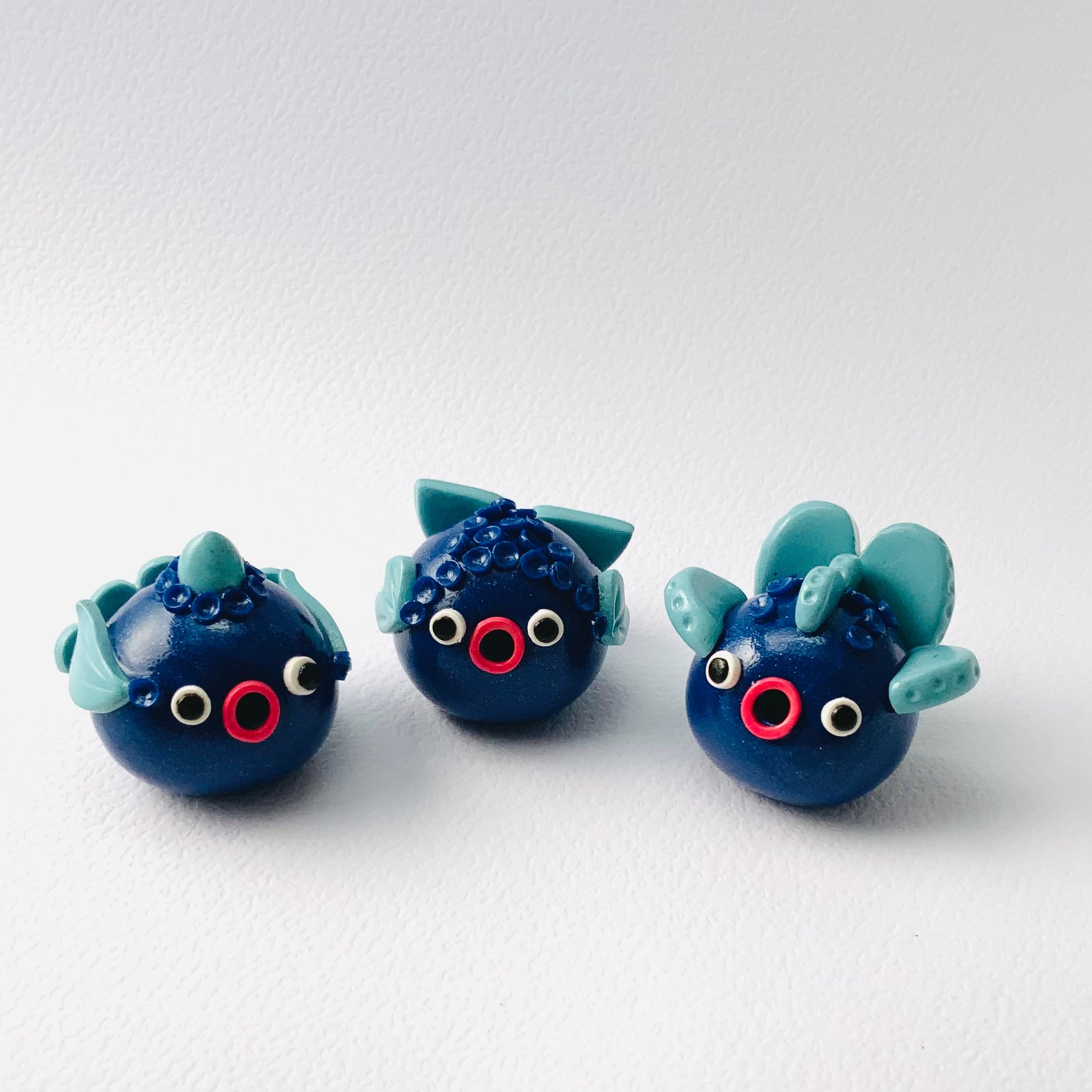 Fantastical Fishy Friends Trios: Whimsical Handmade Polymer Clay Fish