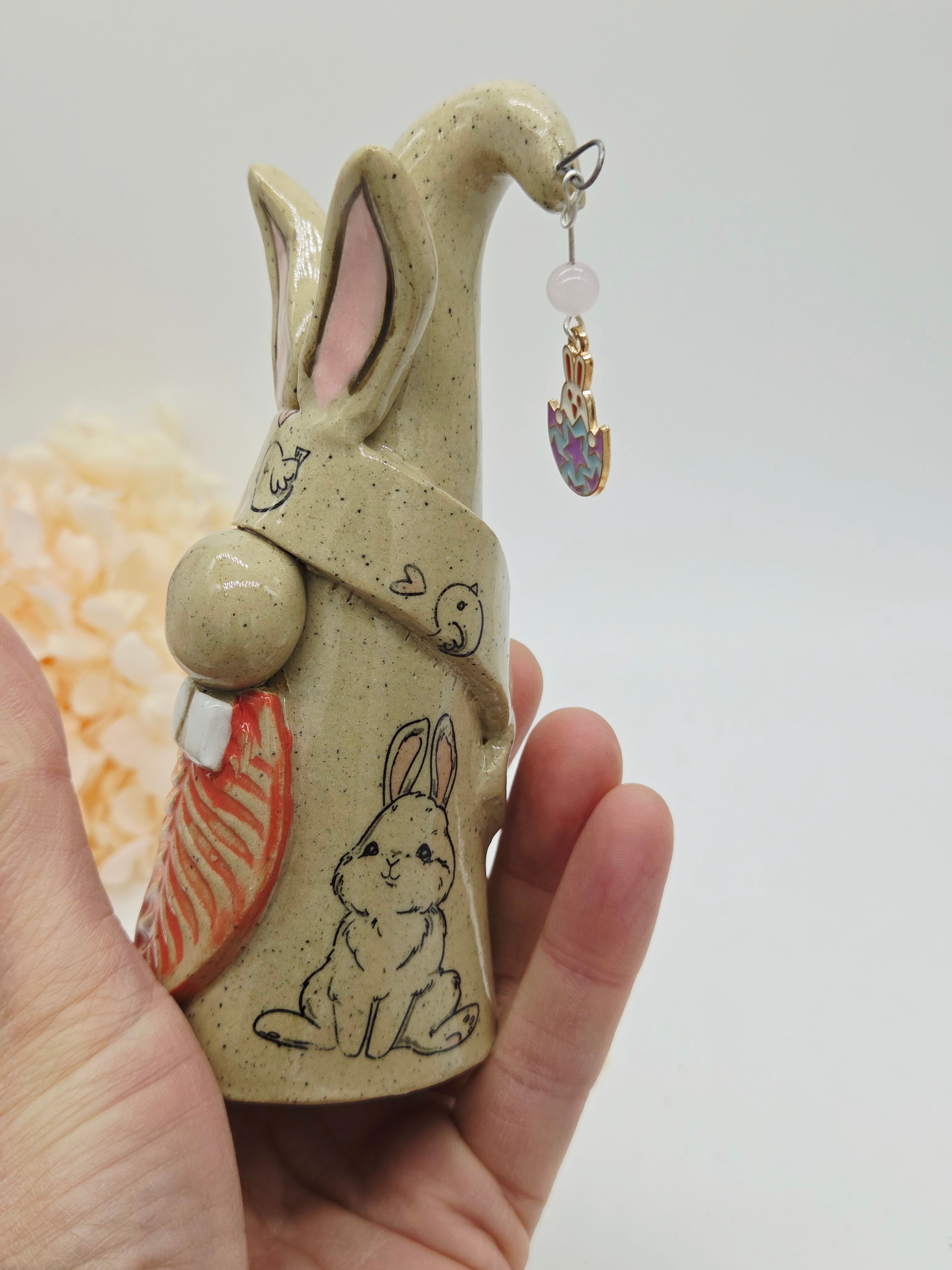 Rabbit Gnome - Egg Charm