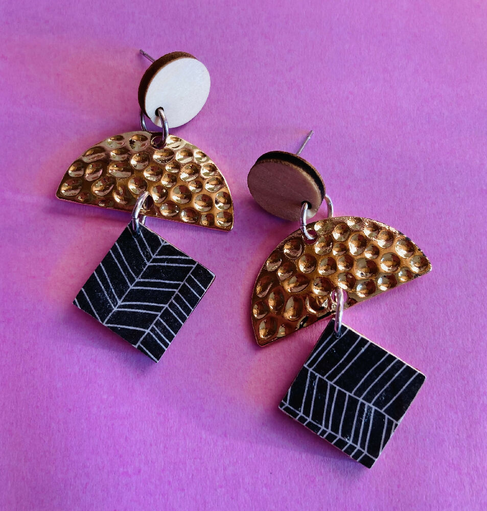 Triple layer earrings
