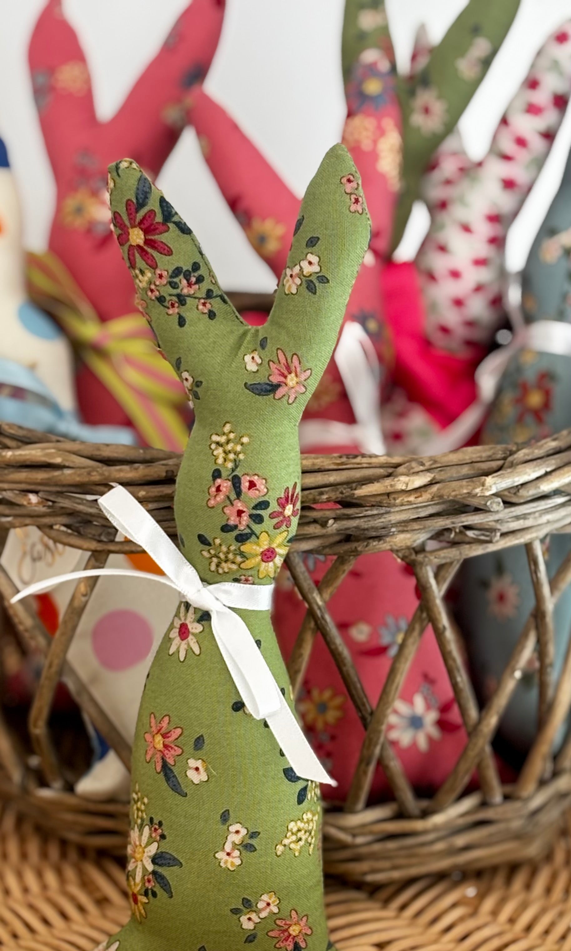 Green Handmade Fabric Easter Bunny