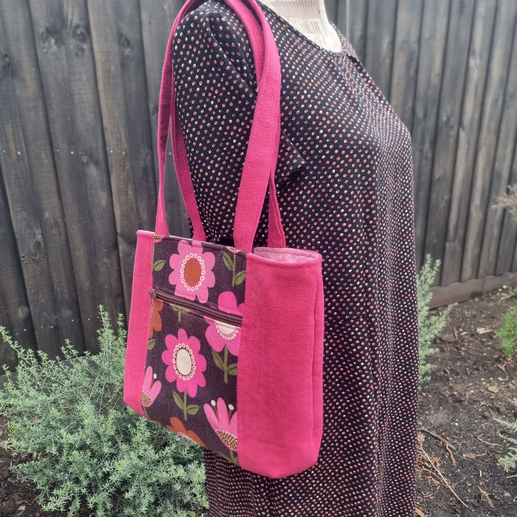 Upcycled Bright Funky Tote Bag