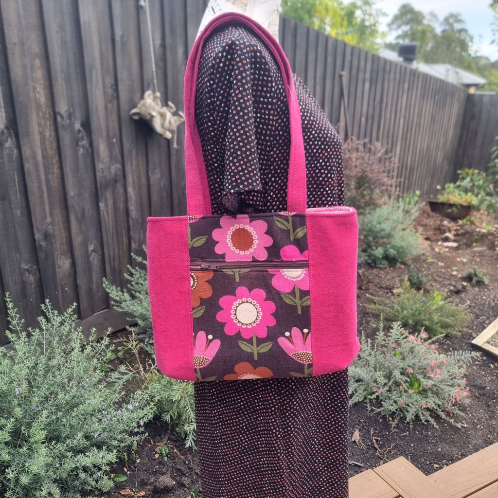Upcycled Bright Funky Tote Bag