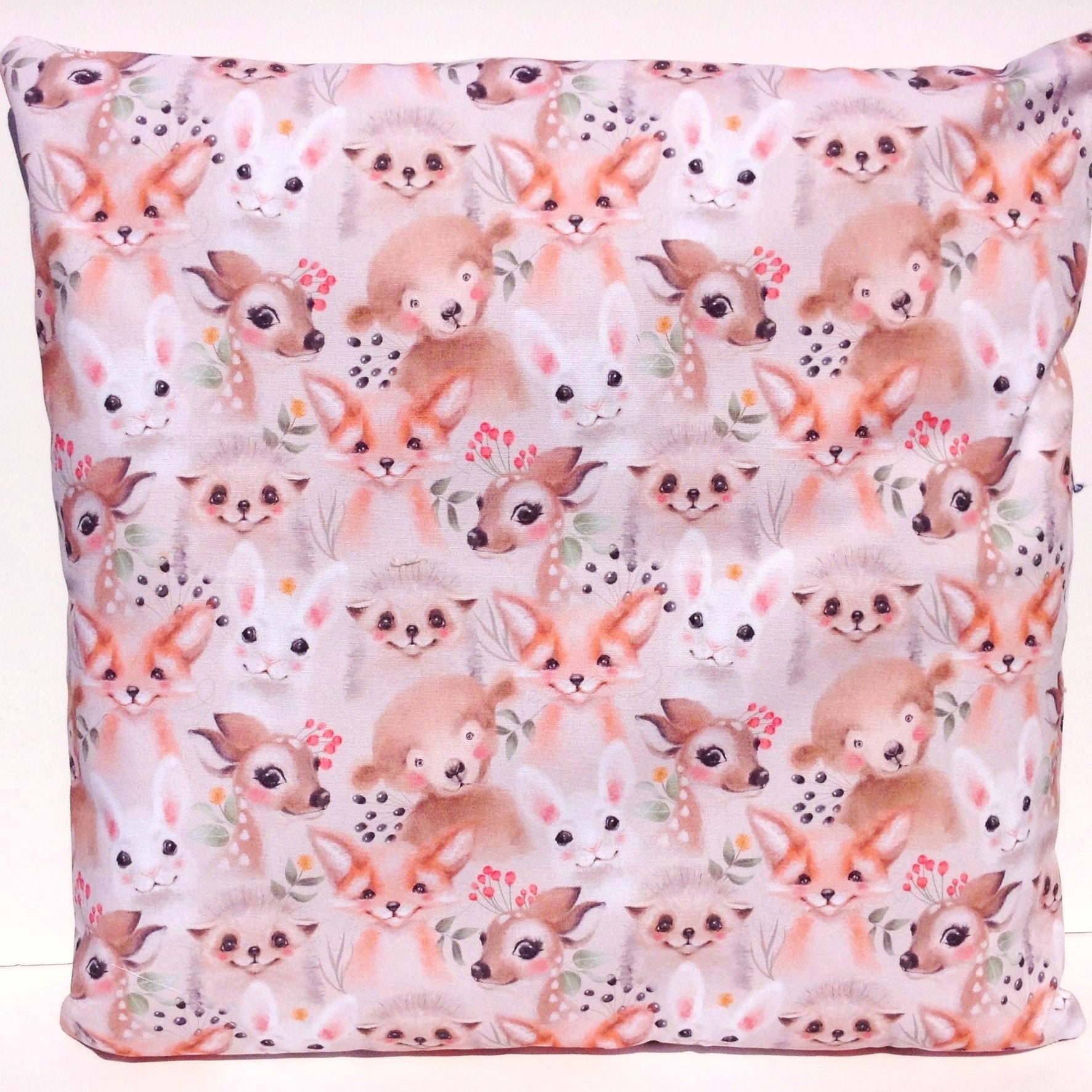 Child's Cushion Covers- Woodland Animal Print Design-Nursery Decor 45x45cm