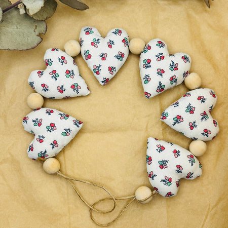 Handmade 'strings of love' heart garland - bouquets of love