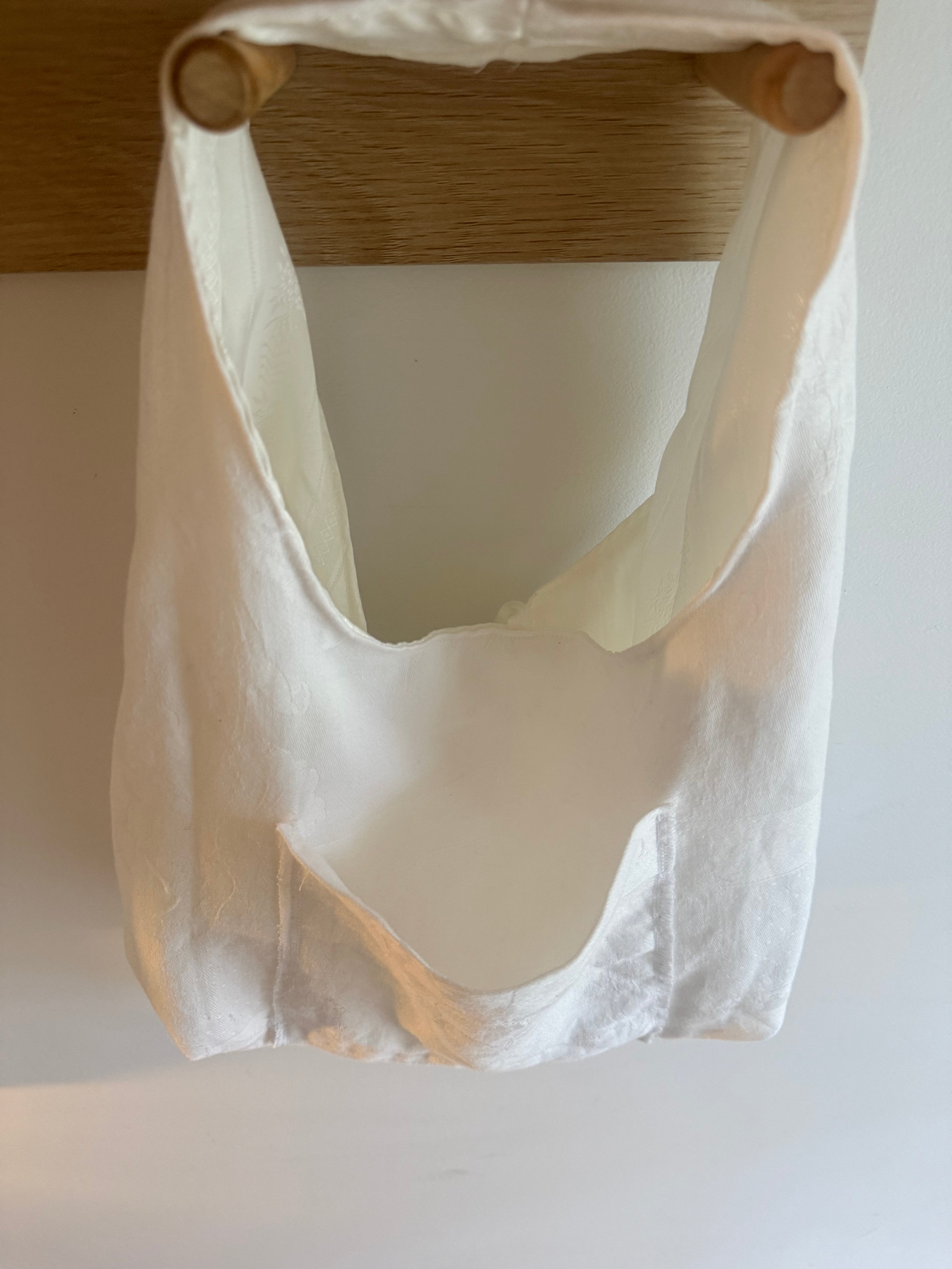 Handmade Ivory Satin Shoulder Bag