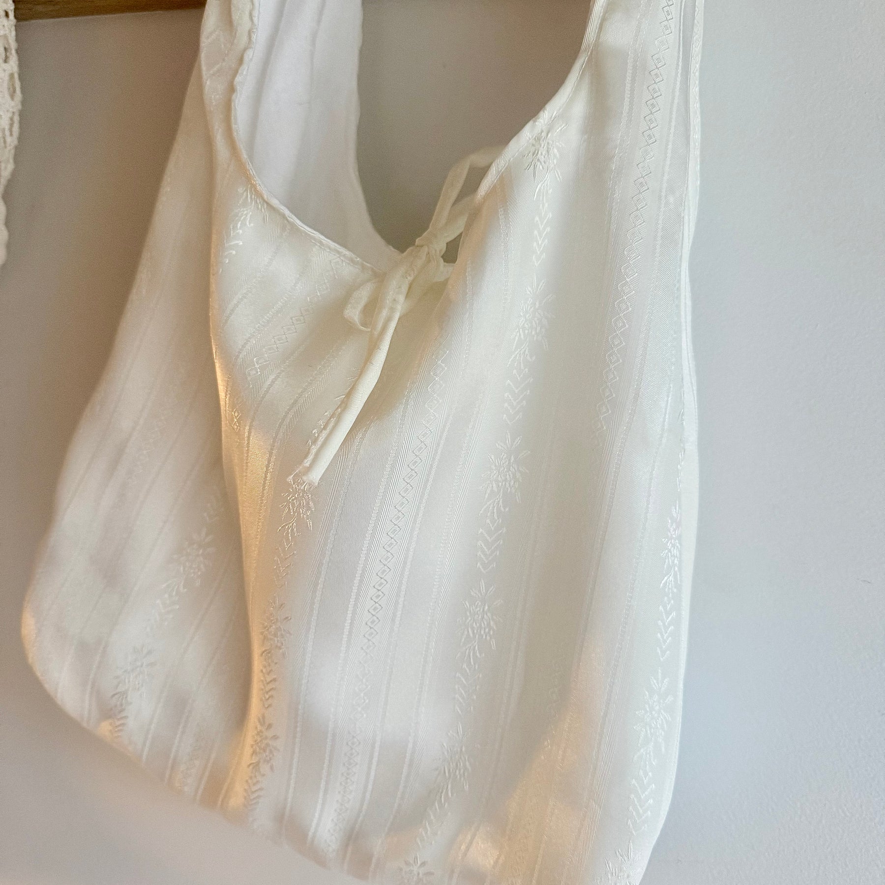 Handmade Ivory Satin Shoulder Bag