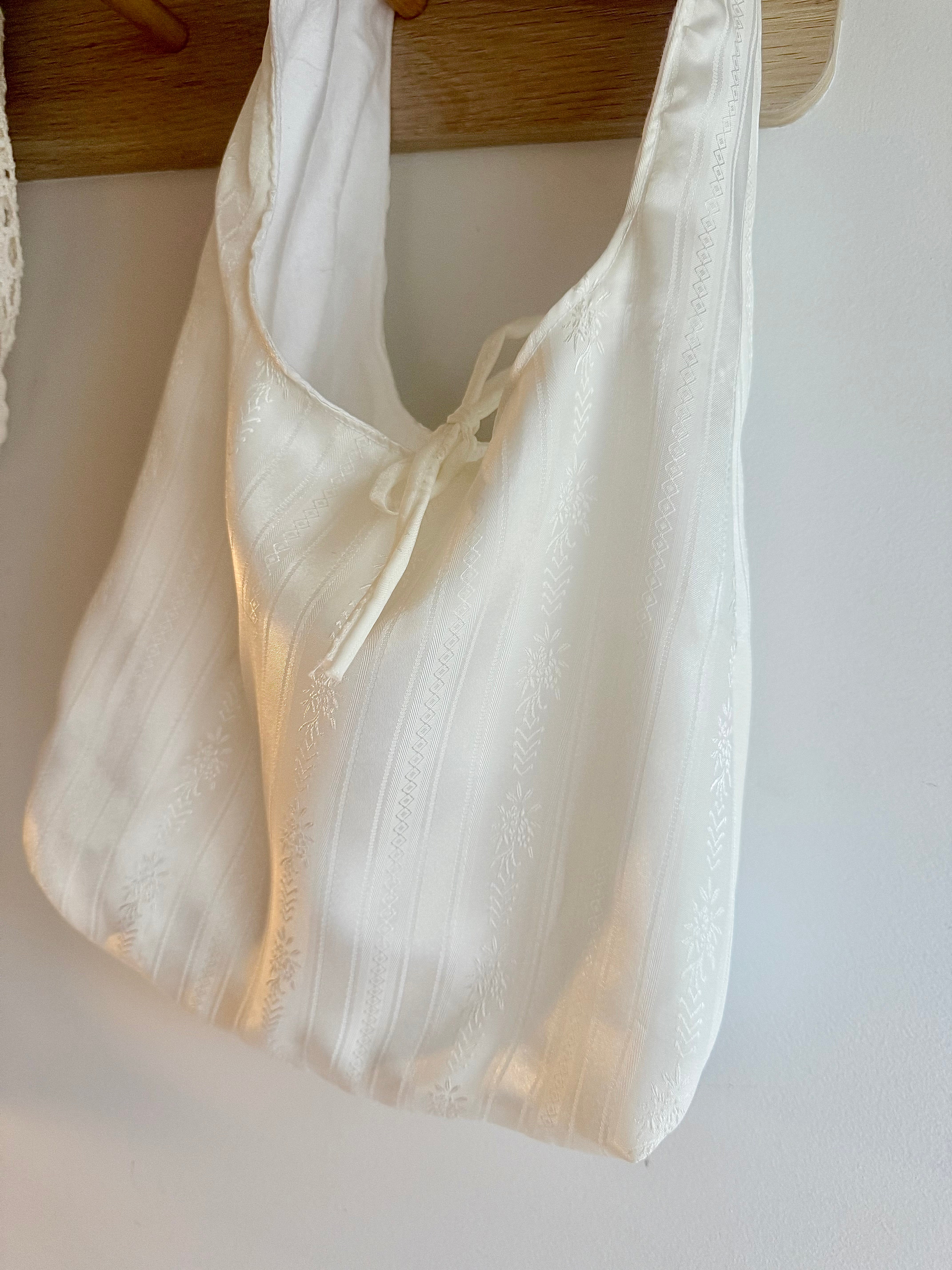 Handmade Ivory Satin Shoulder Bag