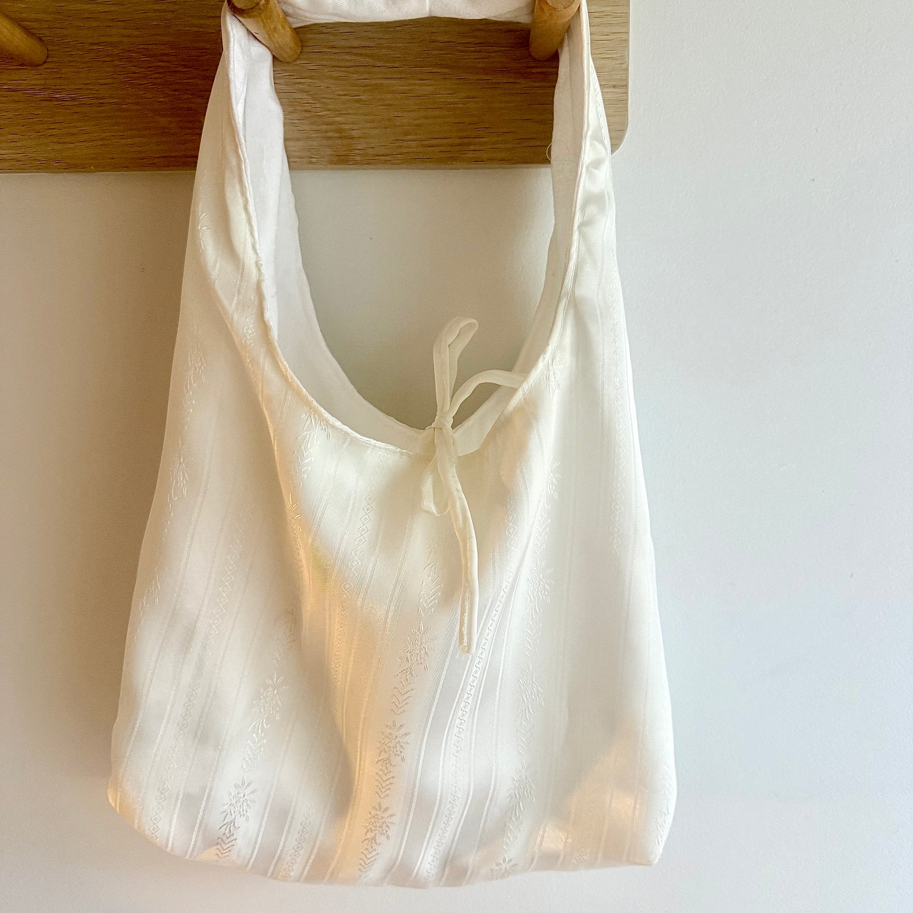 Handmade Ivory Satin Shoulder Bag