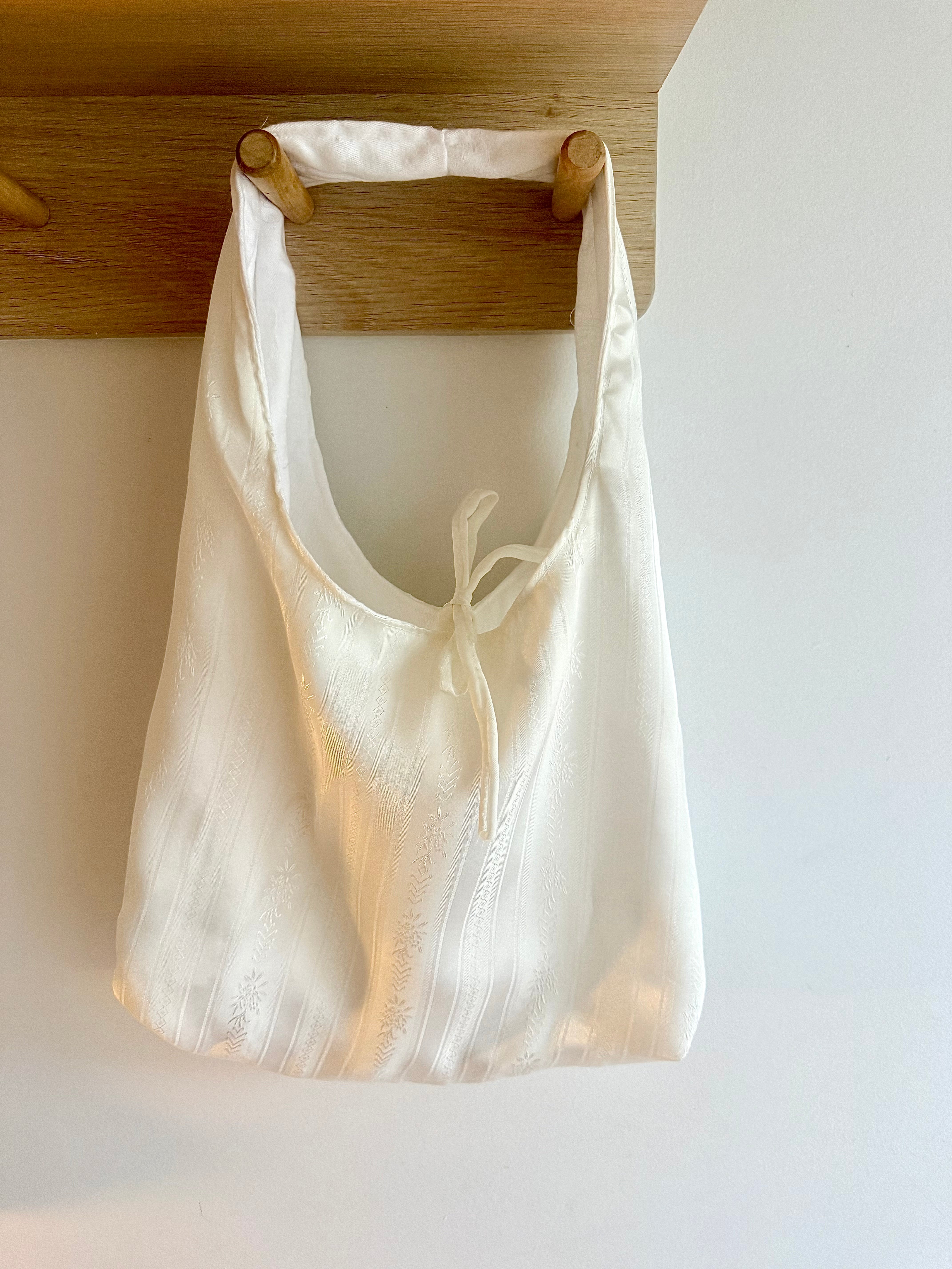 Handmade Ivory Satin Shoulder Bag