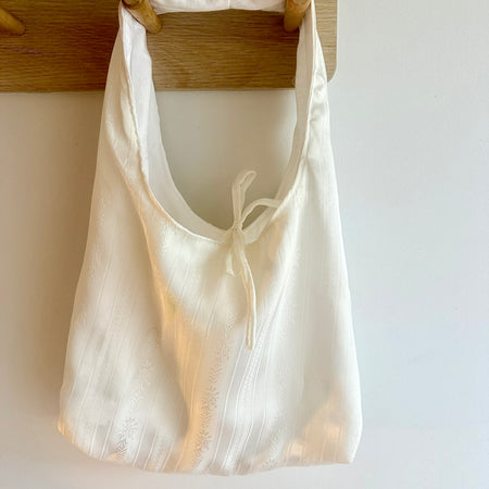 Handmade Ivory Satin Shoulder Bag
